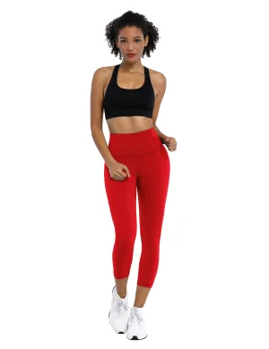 19" High Waist Crop Tight Capris scarlet_Running