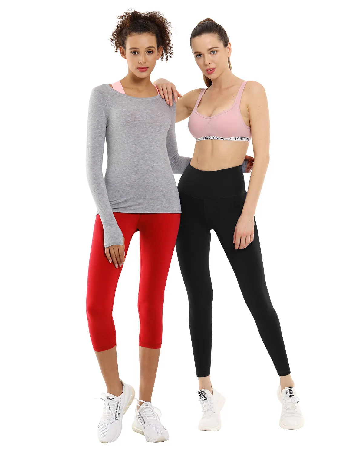 19" High Waist Crop Tight Capris scarlet_Running