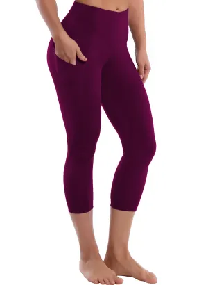 19" High Waist Side Pockets Capris grapevine_Running