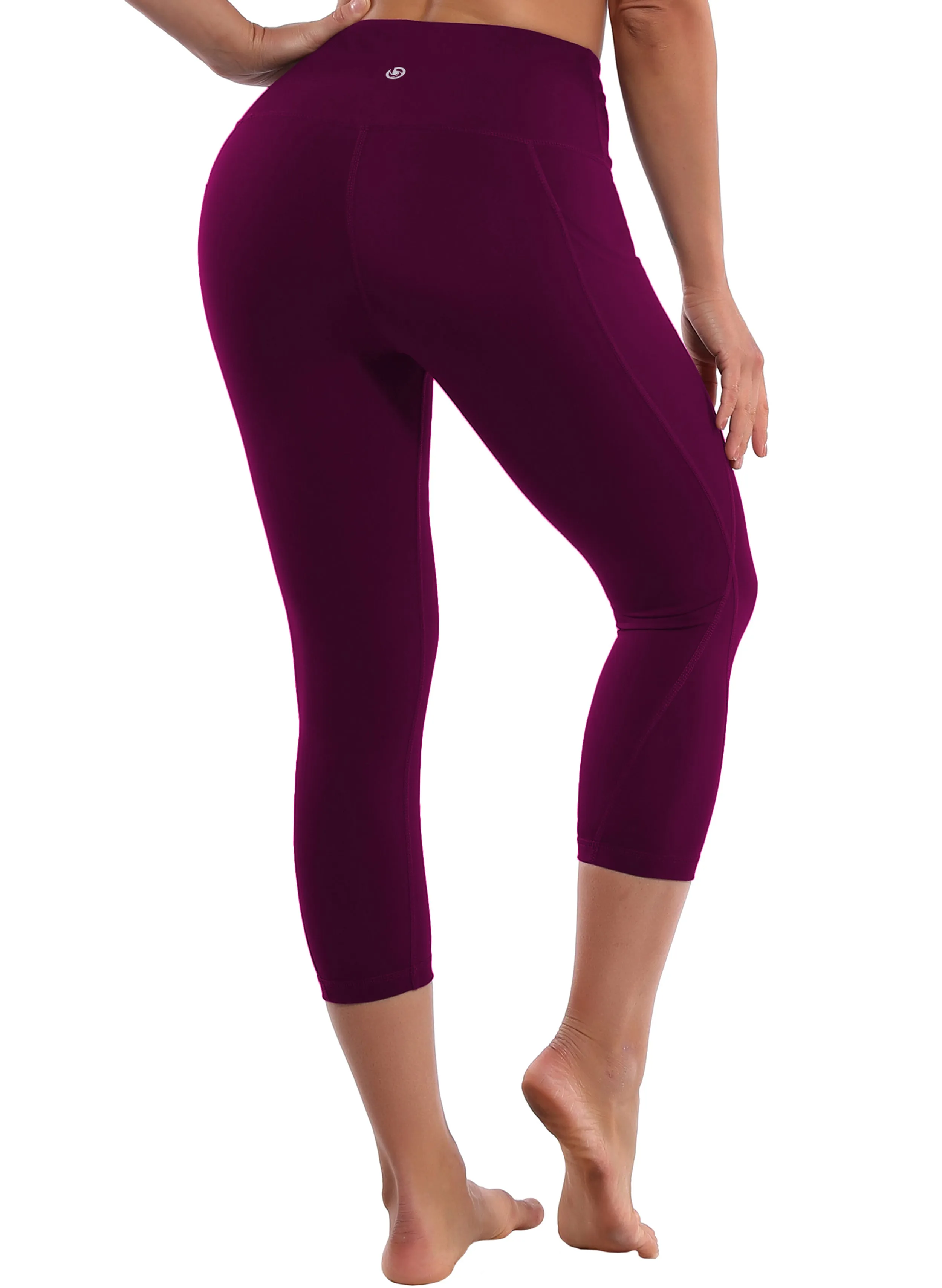 19" High Waist Side Pockets Capris grapevine_Running