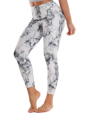 22" High Waist Crop Tight Capris arabescato_Running