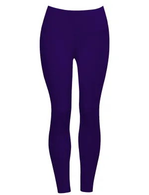 22" High Waist Crop Tight Capris darkpurple_Running