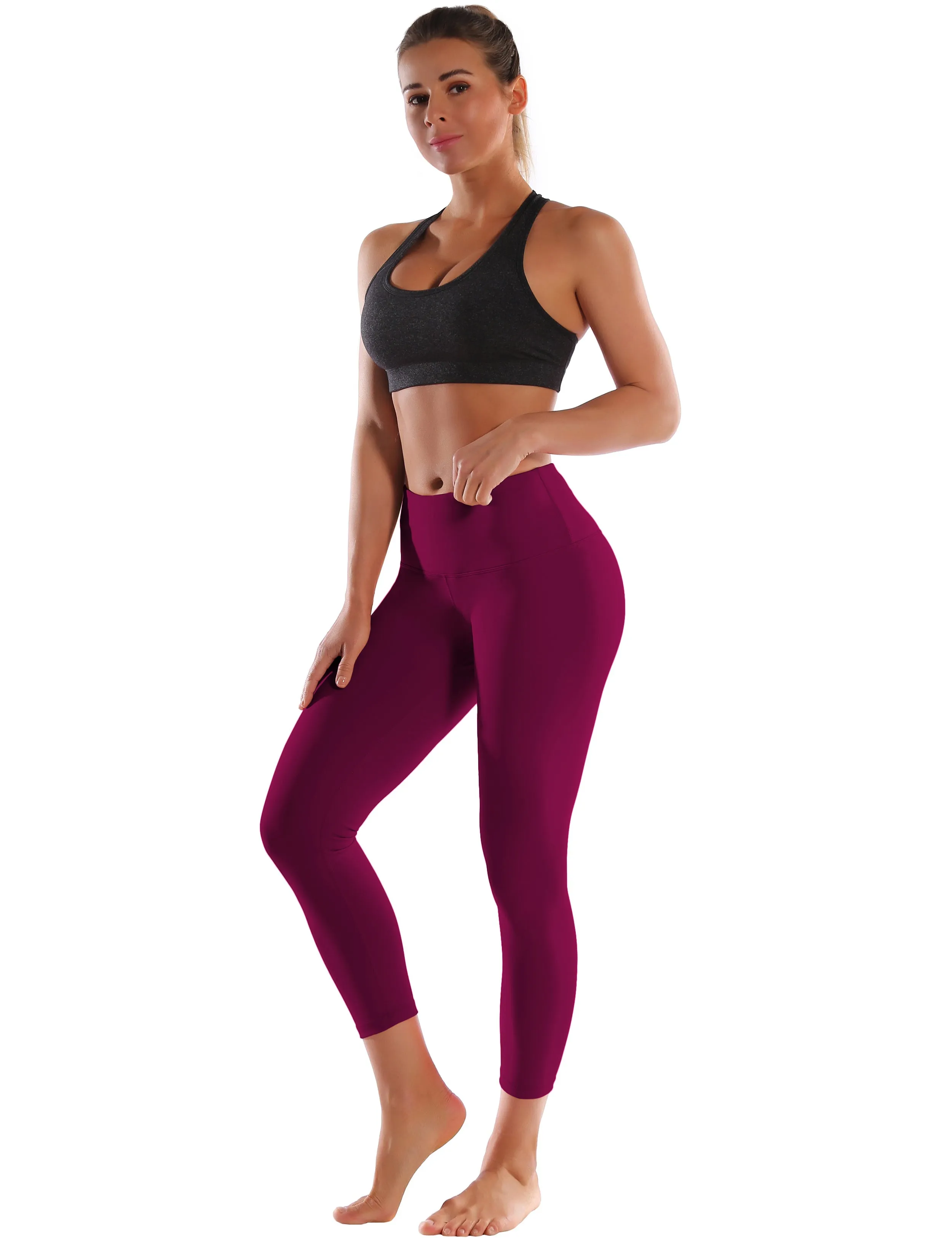 22" High Waist Crop Tight Capris grapevine_Running