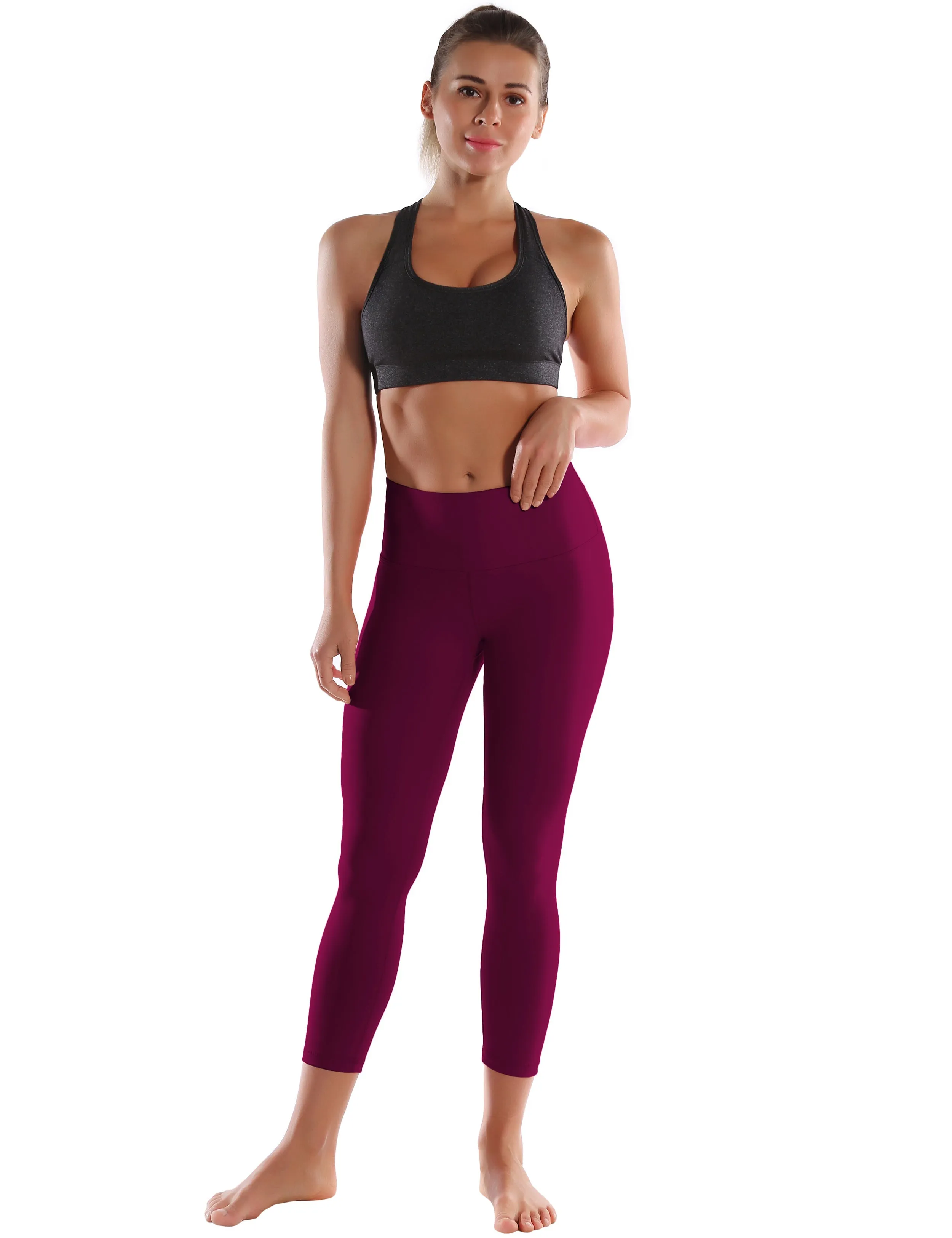 22" High Waist Crop Tight Capris grapevine_Running