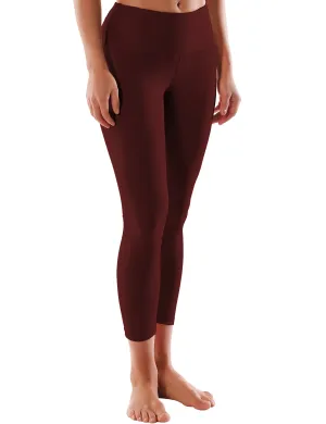 22" High Waist Crop Tight Capris mahoganymaroon_Running