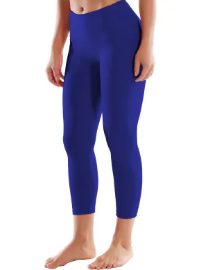 22" High Waist Crop Tight Capris navy_Running
