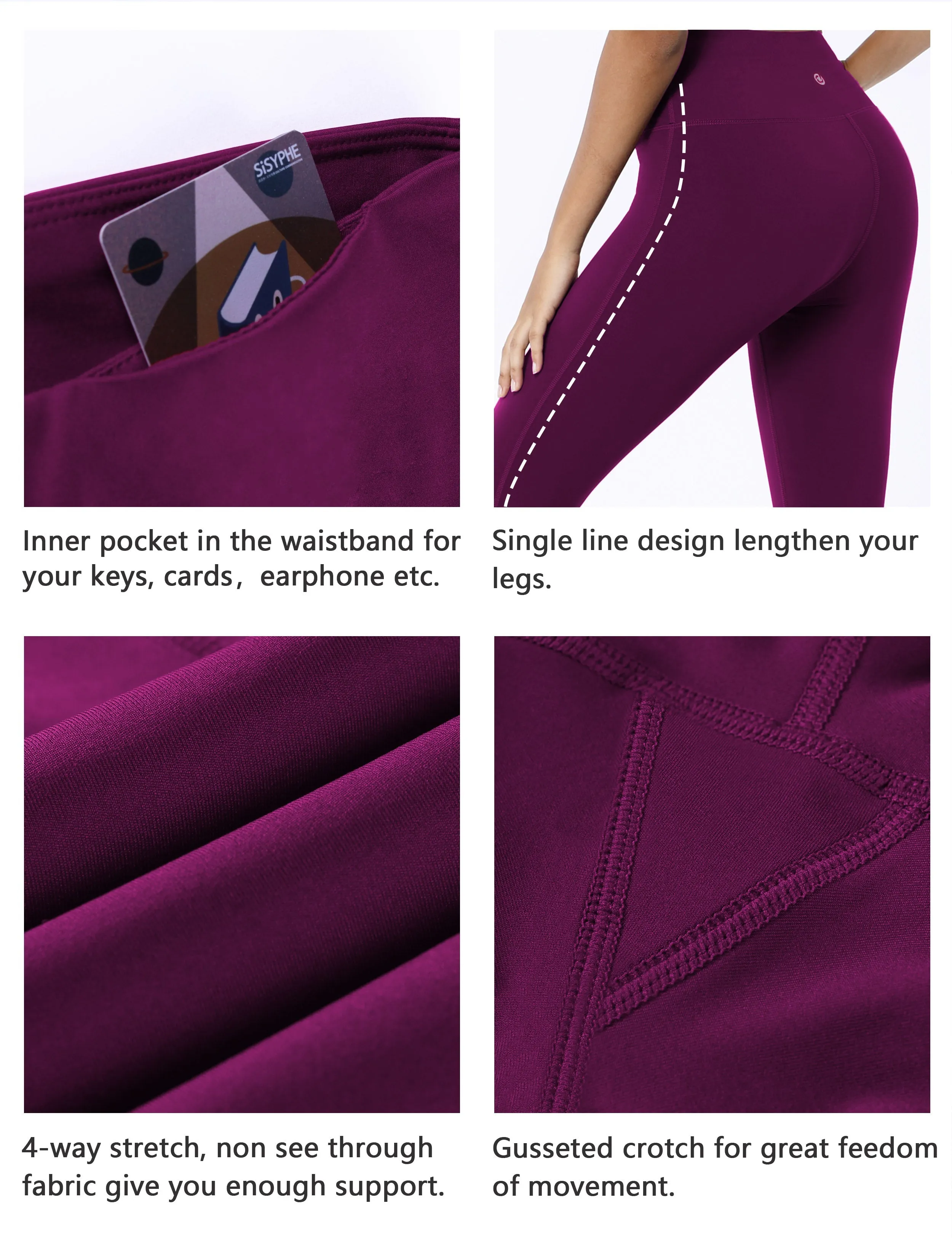 22" High Waist Side Line Capris grapevine_Running