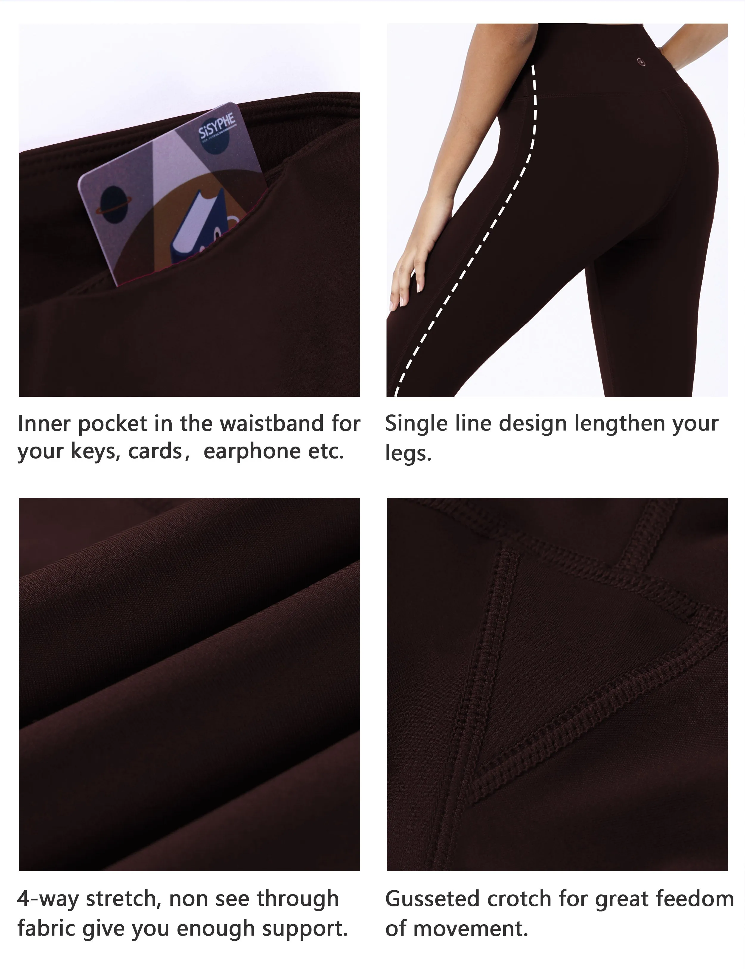 22" High Waist Side Line Capris mahoganymaroon_Running