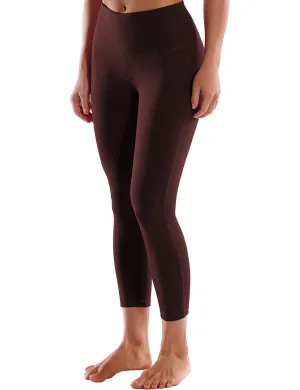 22" High Waist Side Line Capris mahoganymaroon_Running