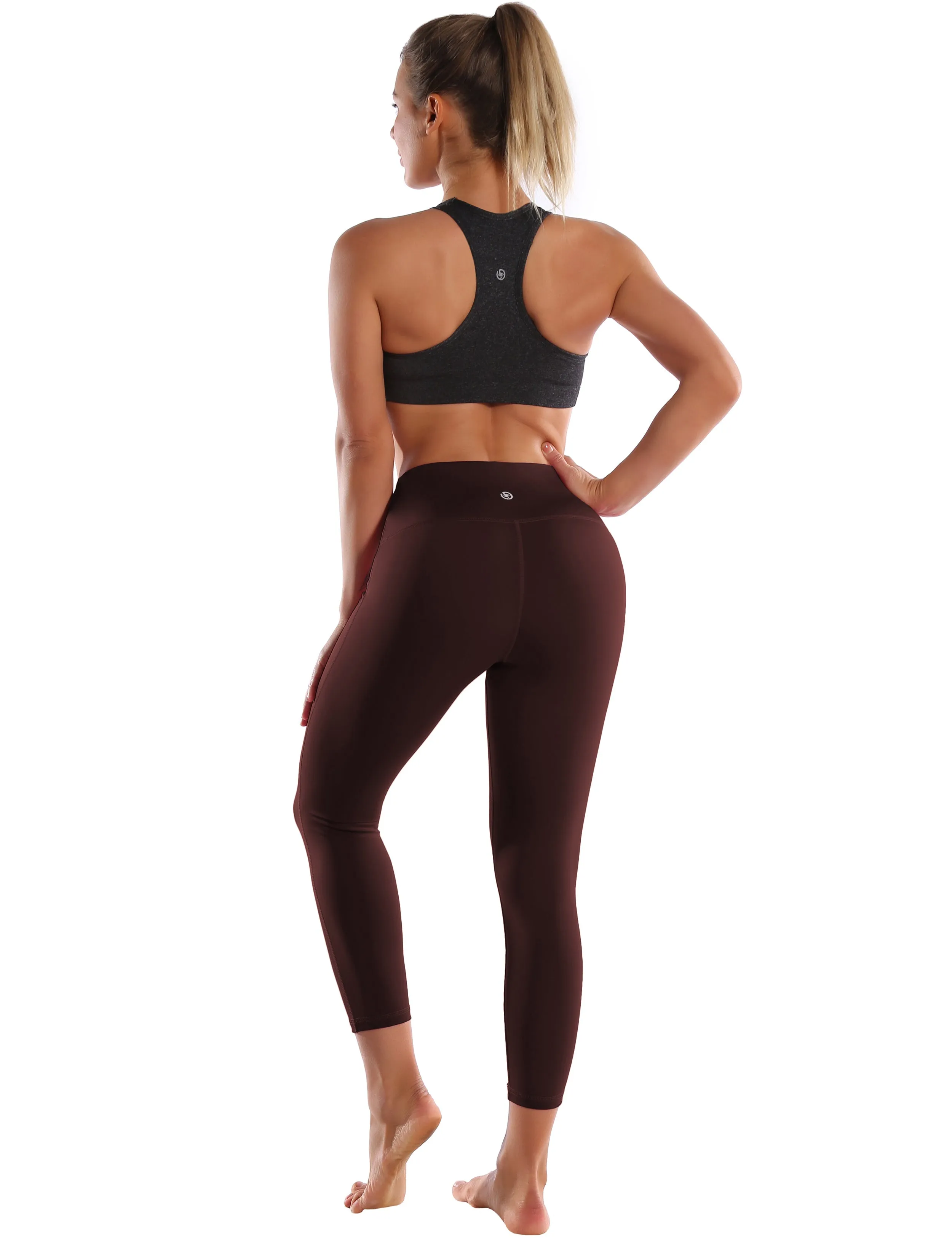 22" High Waist Side Line Capris mahoganymaroon_Running