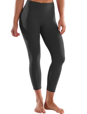22" High Waist Side Line Capris shadowcharcoal_Running