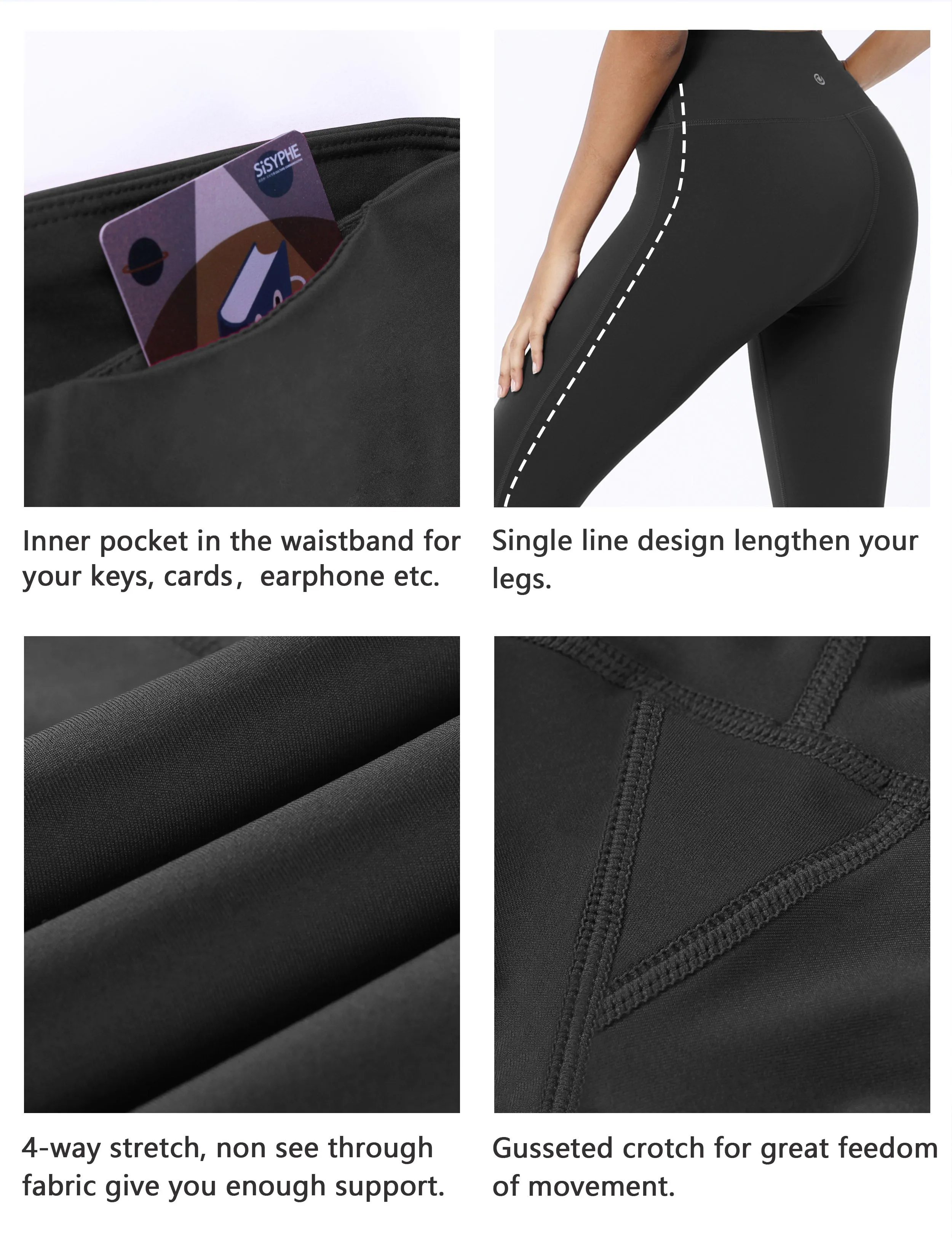 22" High Waist Side Line Capris shadowcharcoal_Running