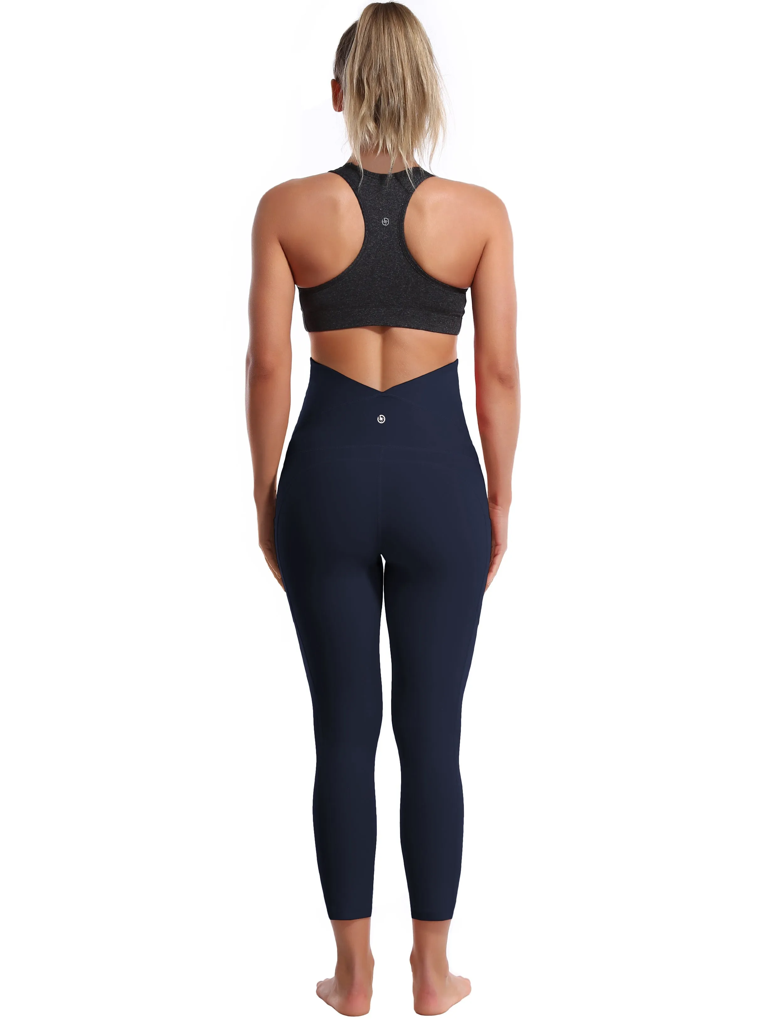 22" Side Pockets Maternity Running Pants darknavy_Running