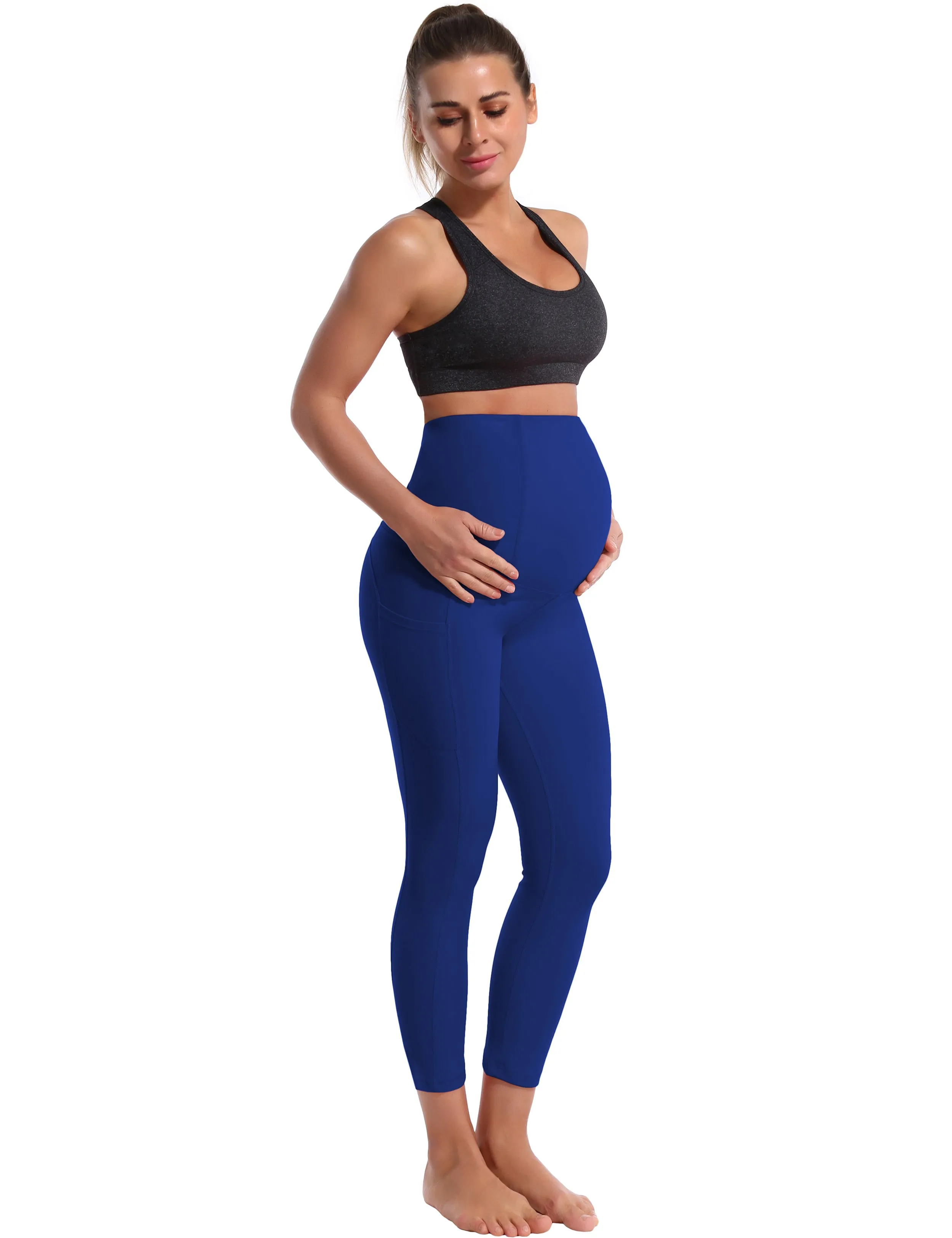 22" Side Pockets Maternity Running Pants navy_Running