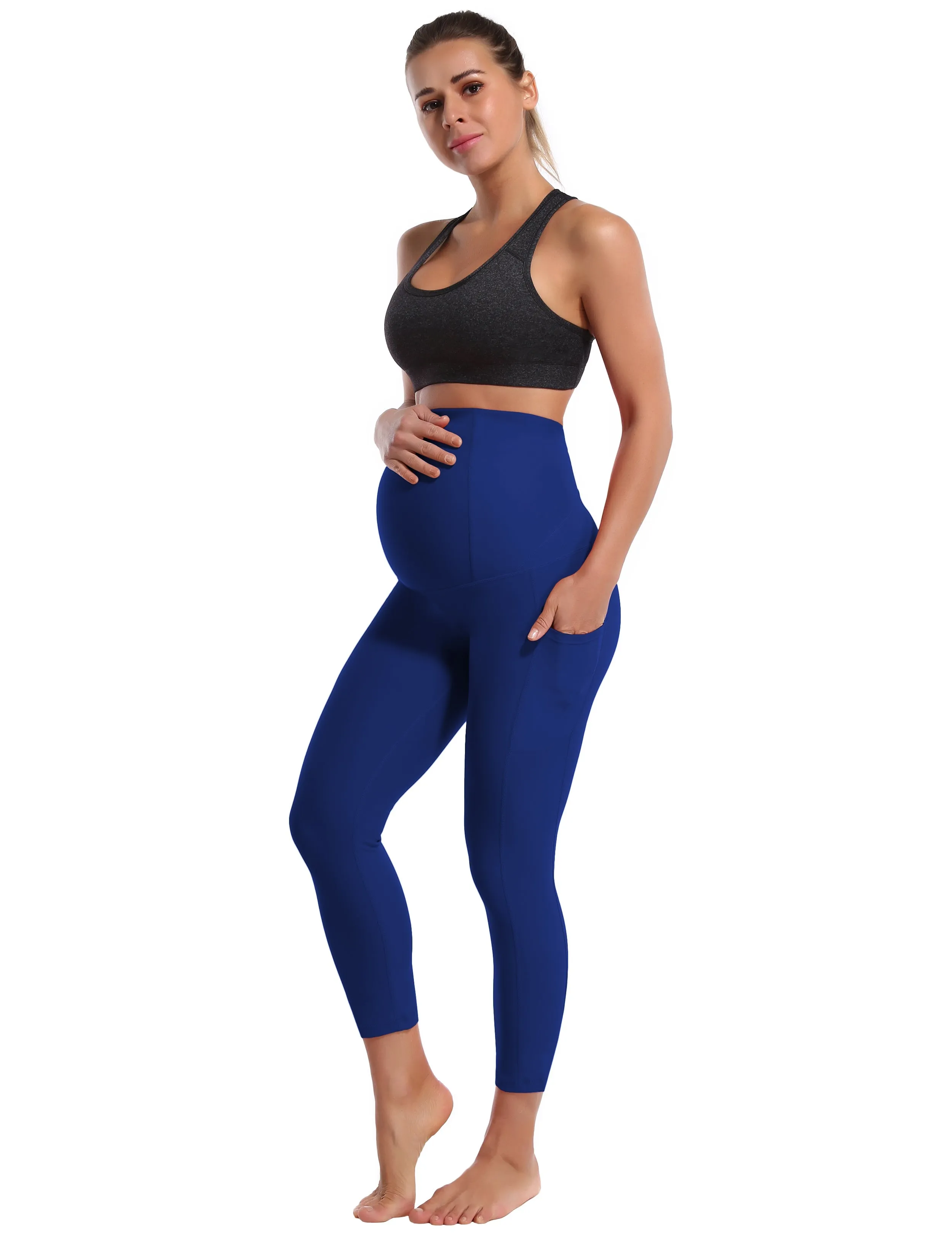 22" Side Pockets Maternity Running Pants navy_Running