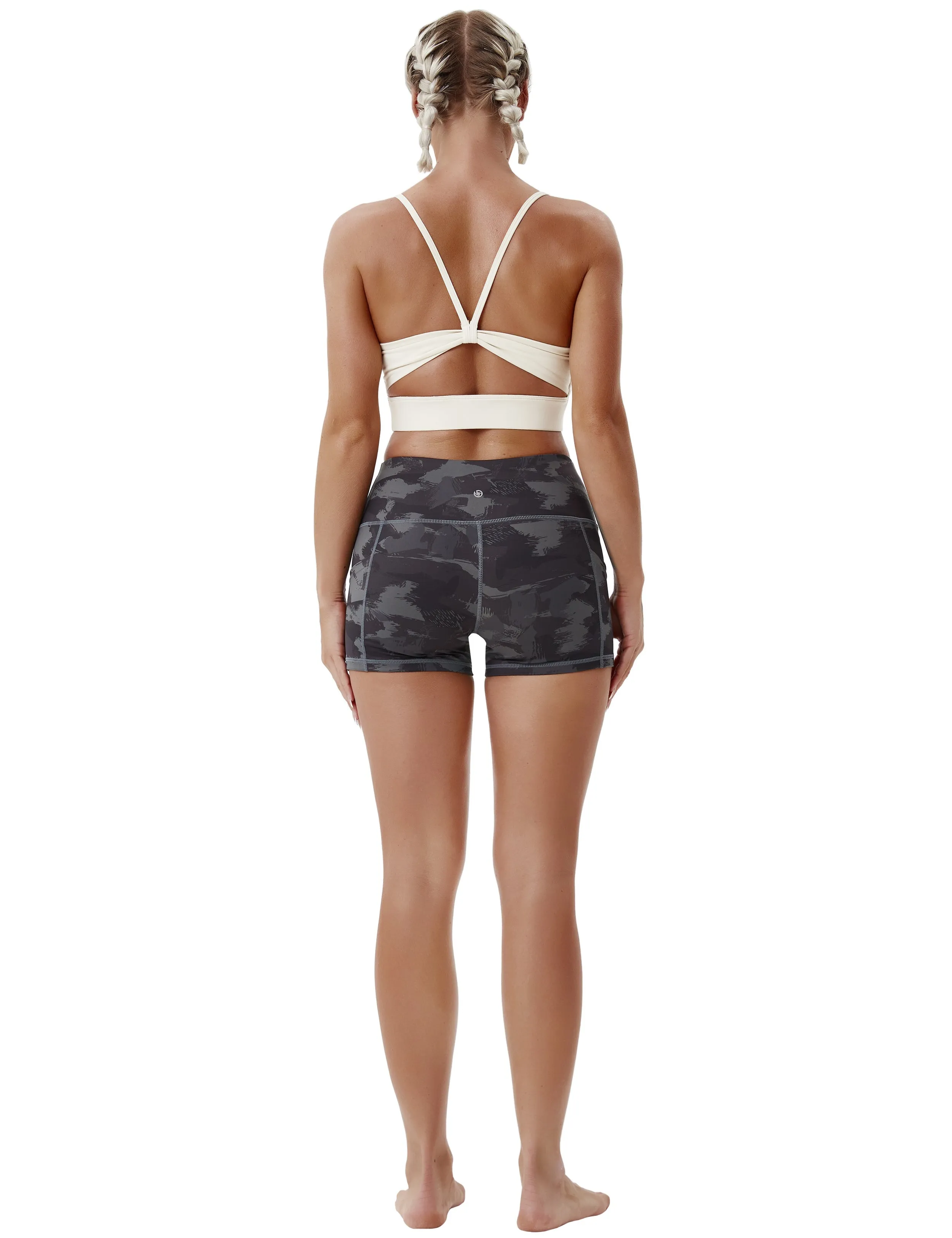 2.5" Printed Side Pockets Running Shorts dimgray brushcamo_Running
