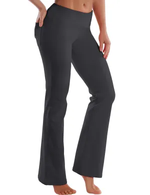 29" 31" 33" 35" 37"  Back Pockets Bootcut Leggings shadowcharcoal_Running