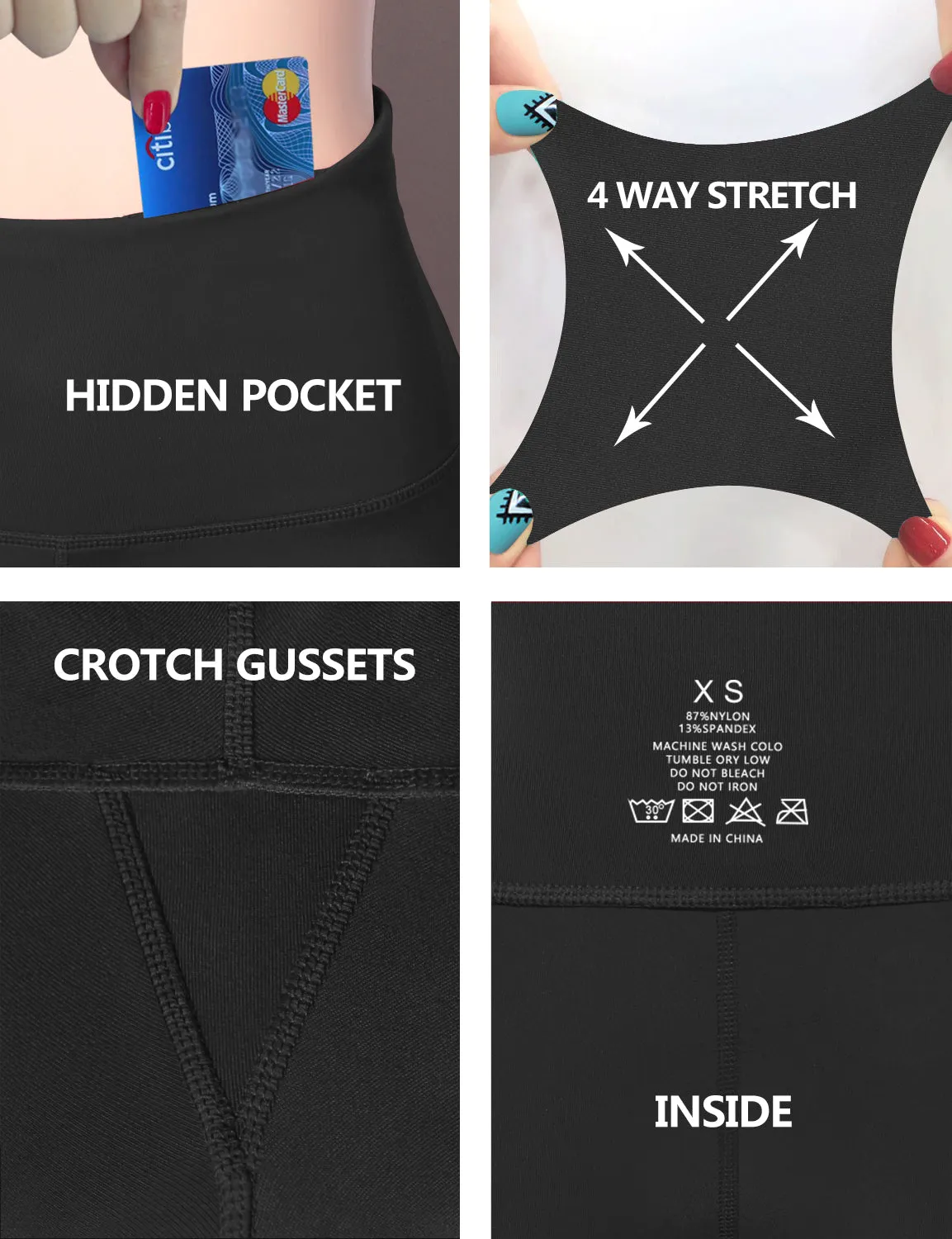 29" 31" 33" 35" 37"  Back Pockets Bootcut Leggings shadowcharcoal_Running