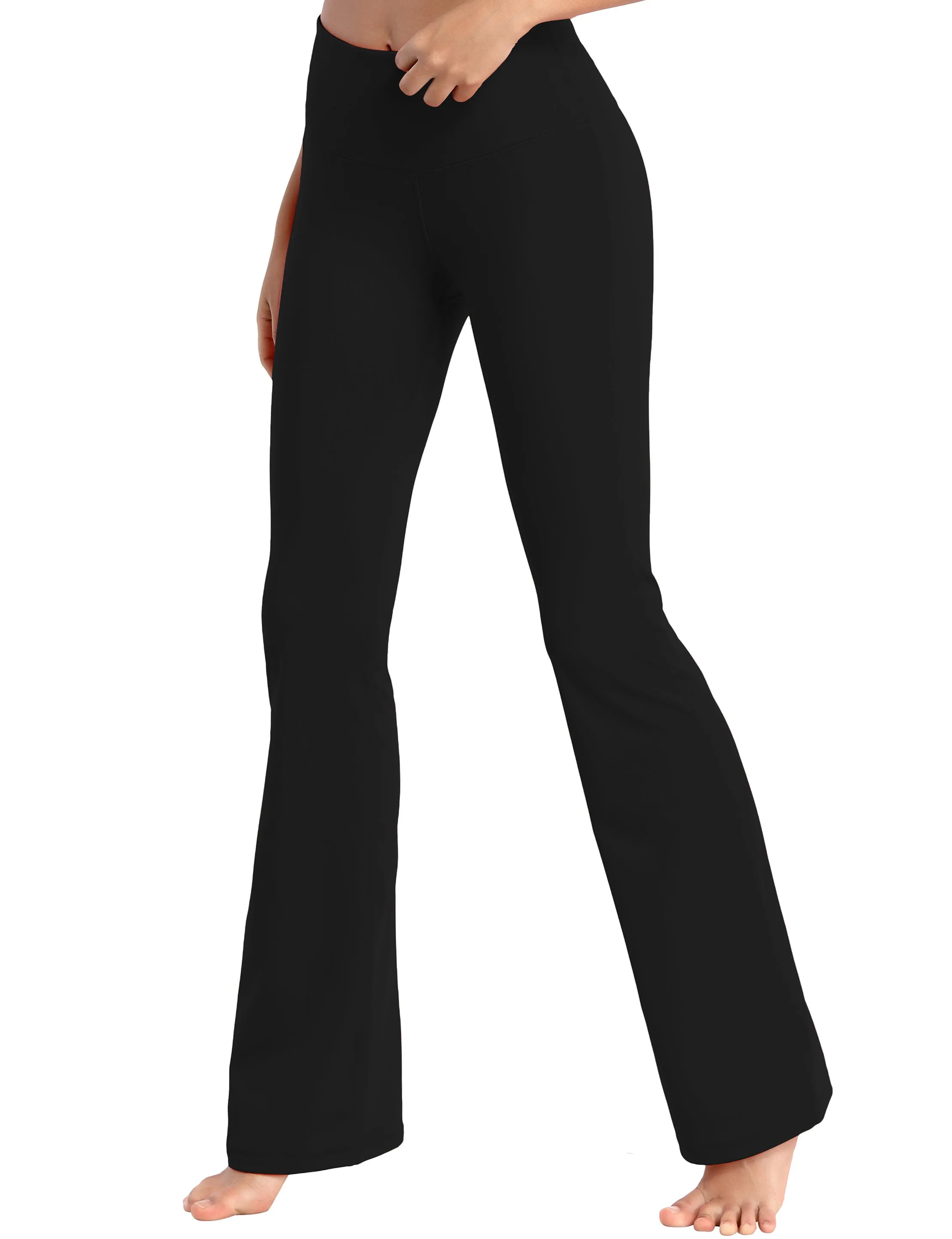 29" 31" 33" 35" 37" High Waist Bootcut Leggings Black ins_Running