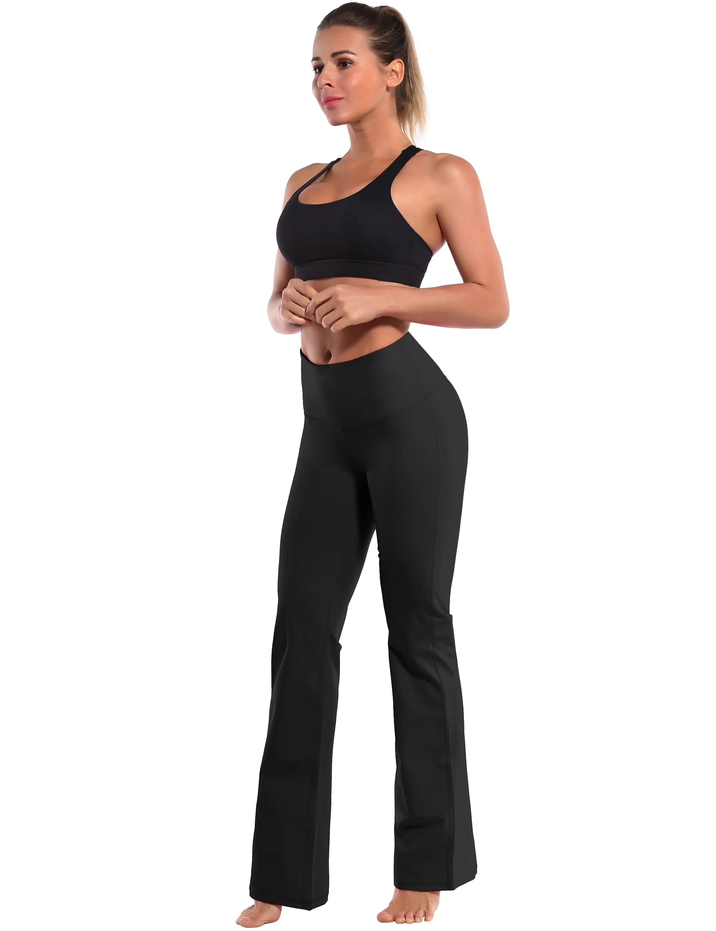29" 31" 33" 35" 37" High Waist Bootcut Leggings Black ins_Running