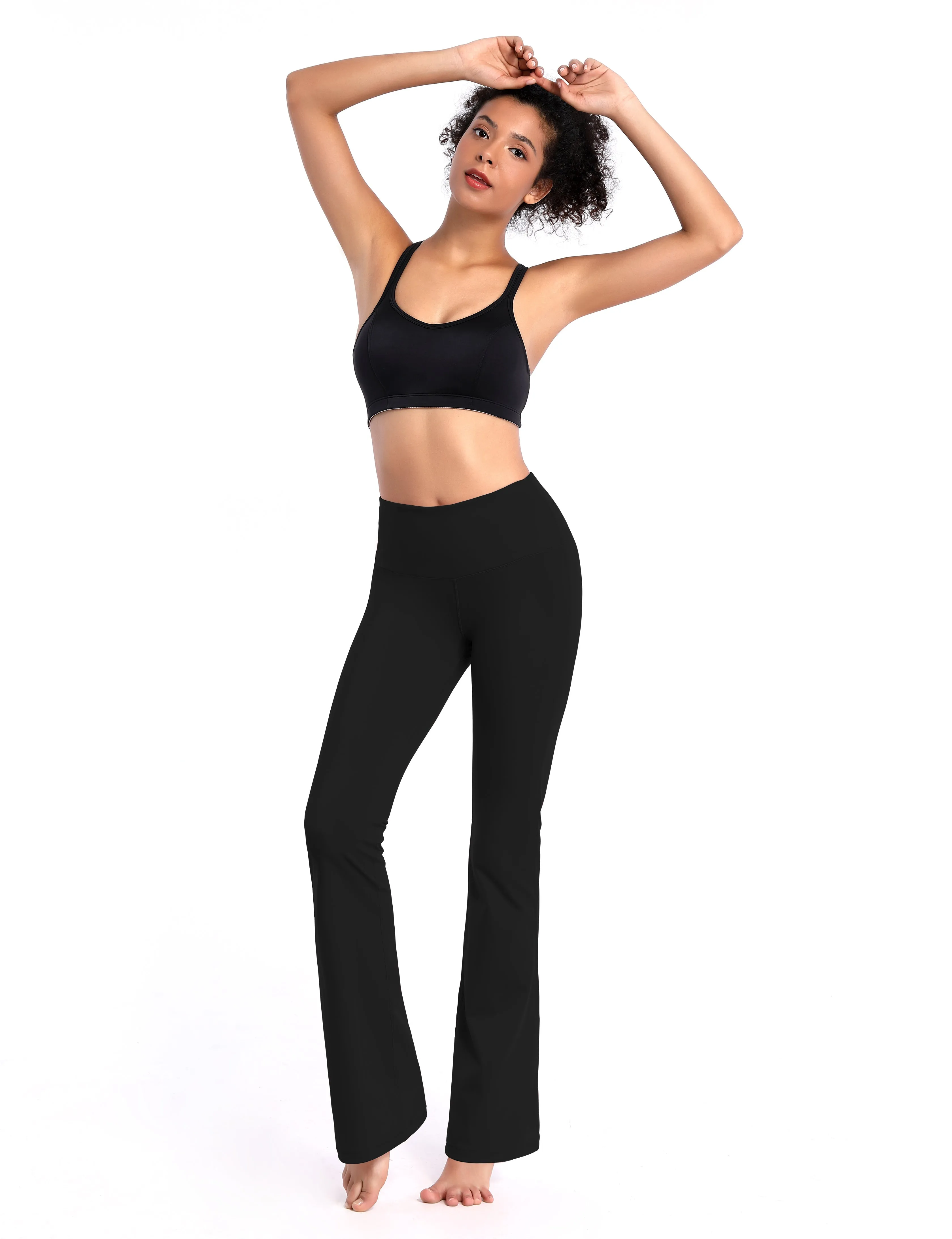29" 31" 33" 35" 37" High Waist Bootcut Leggings Black ins_Running
