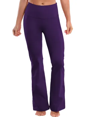 29" 31" 33" 35" 37" High Waist Bootcut Leggings Eggplantpurple_Running