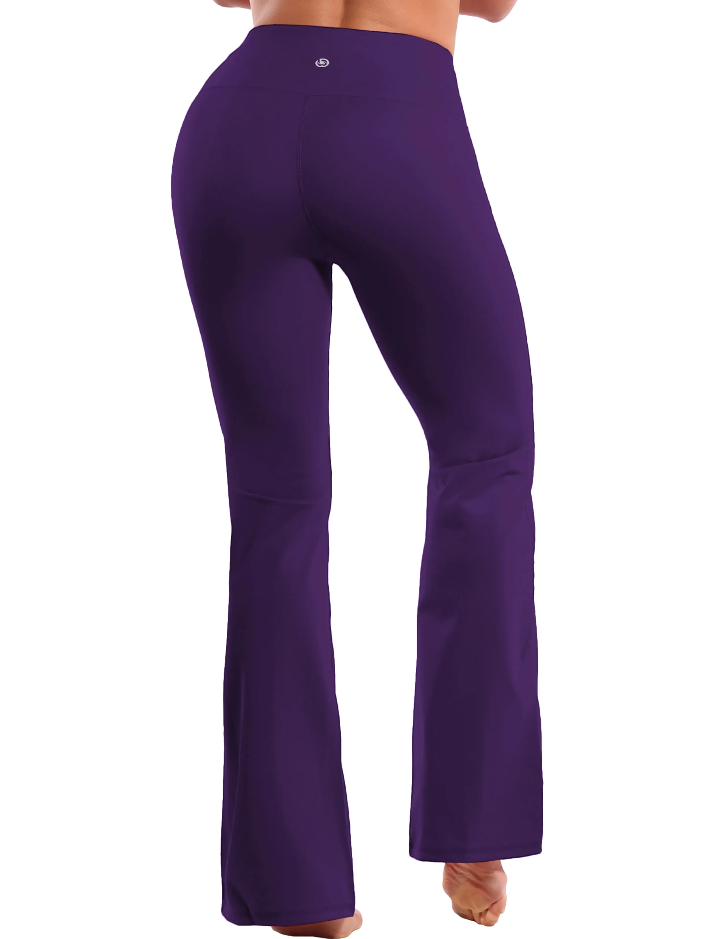 29" 31" 33" 35" 37" High Waist Bootcut Leggings Eggplantpurple_Running