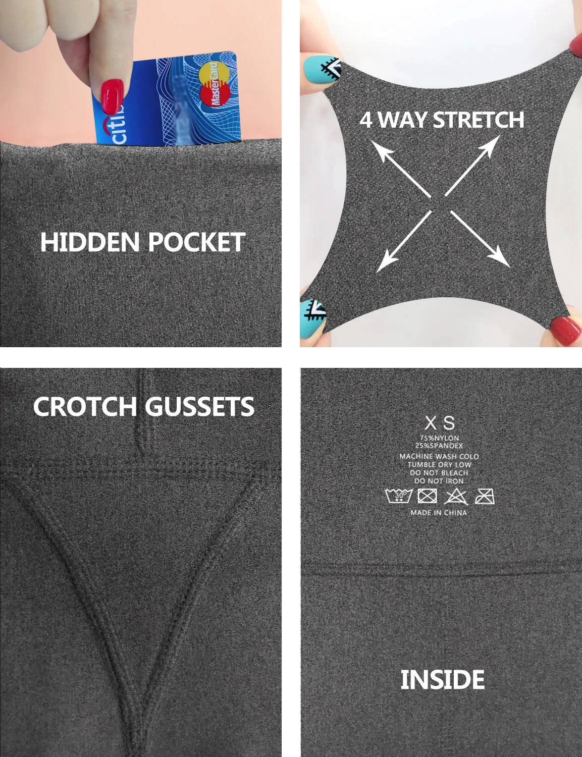 29" 31" 33" 35" 37" High Waist Bootcut Leggings heathercharcoal_Running