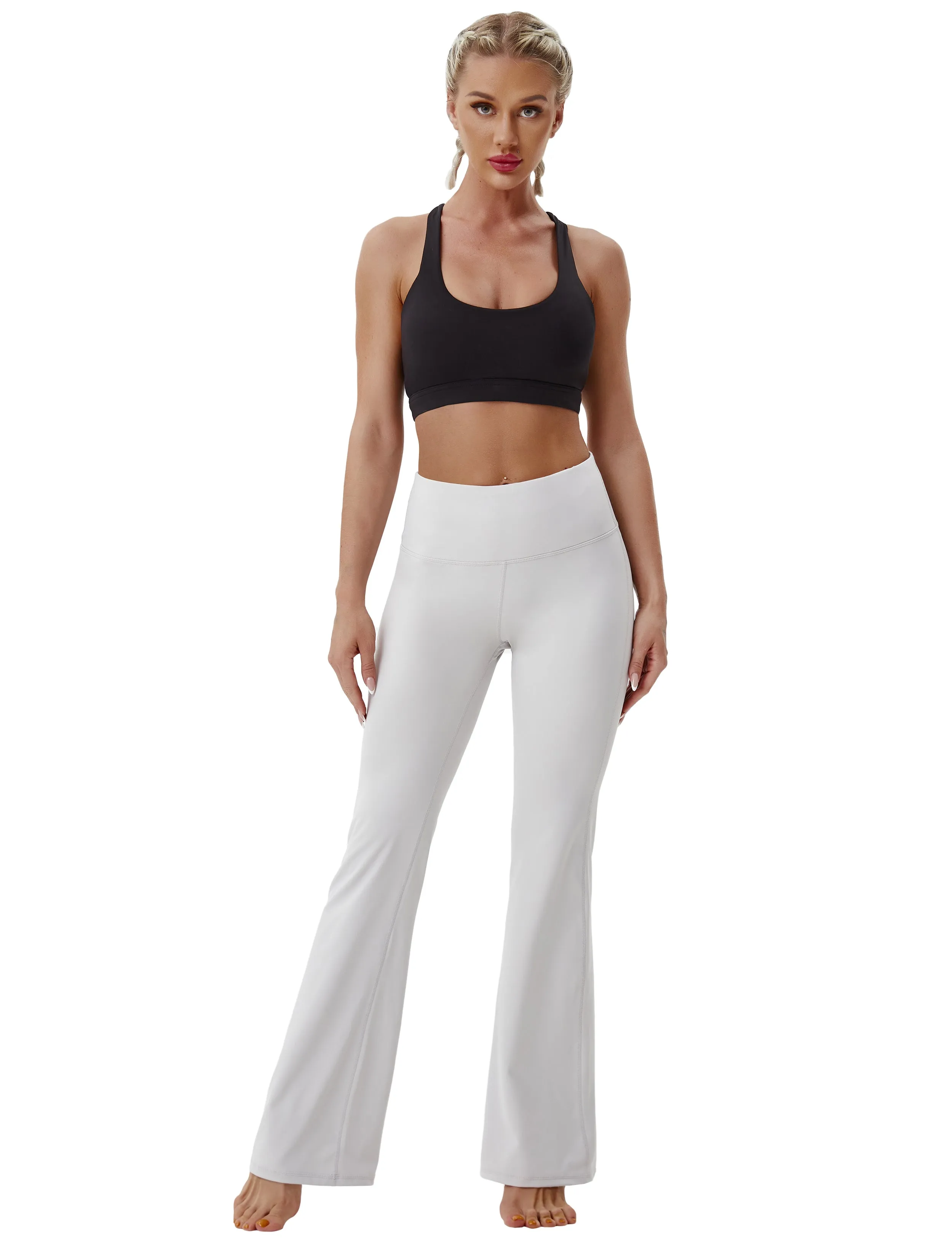 29" 31" 33" 35" 37" High Waist Bootcut Leggings Lightgray_Running