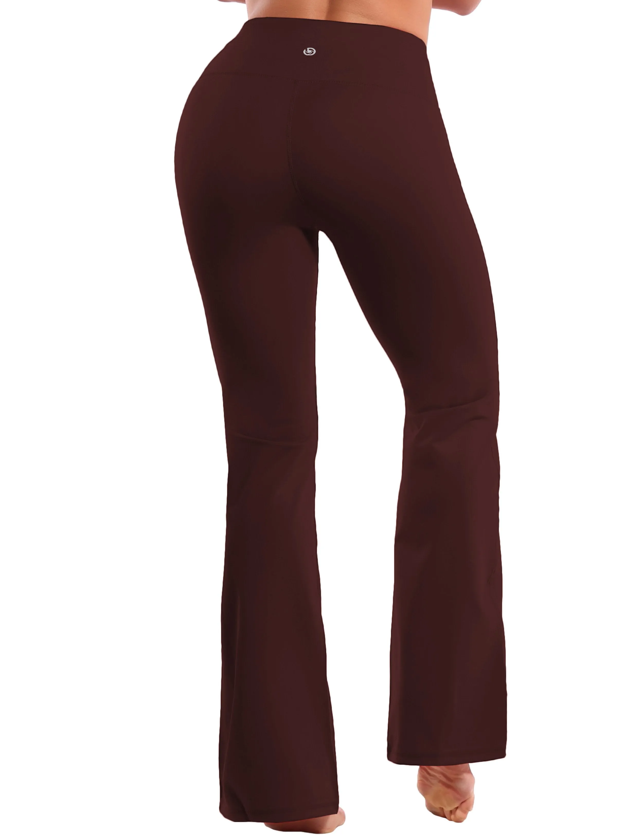 29" 31" 33" 35" 37" High Waist Bootcut Leggings Mahoganymaroon ins_Running