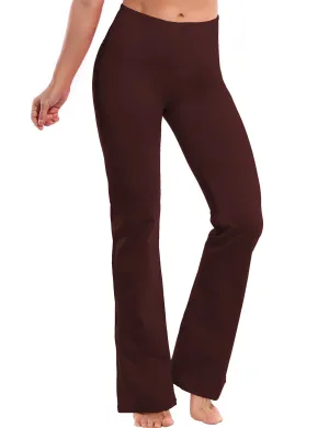 29" 31" 33" 35" 37" High Waist Bootcut Leggings Mahoganymaroon_Running