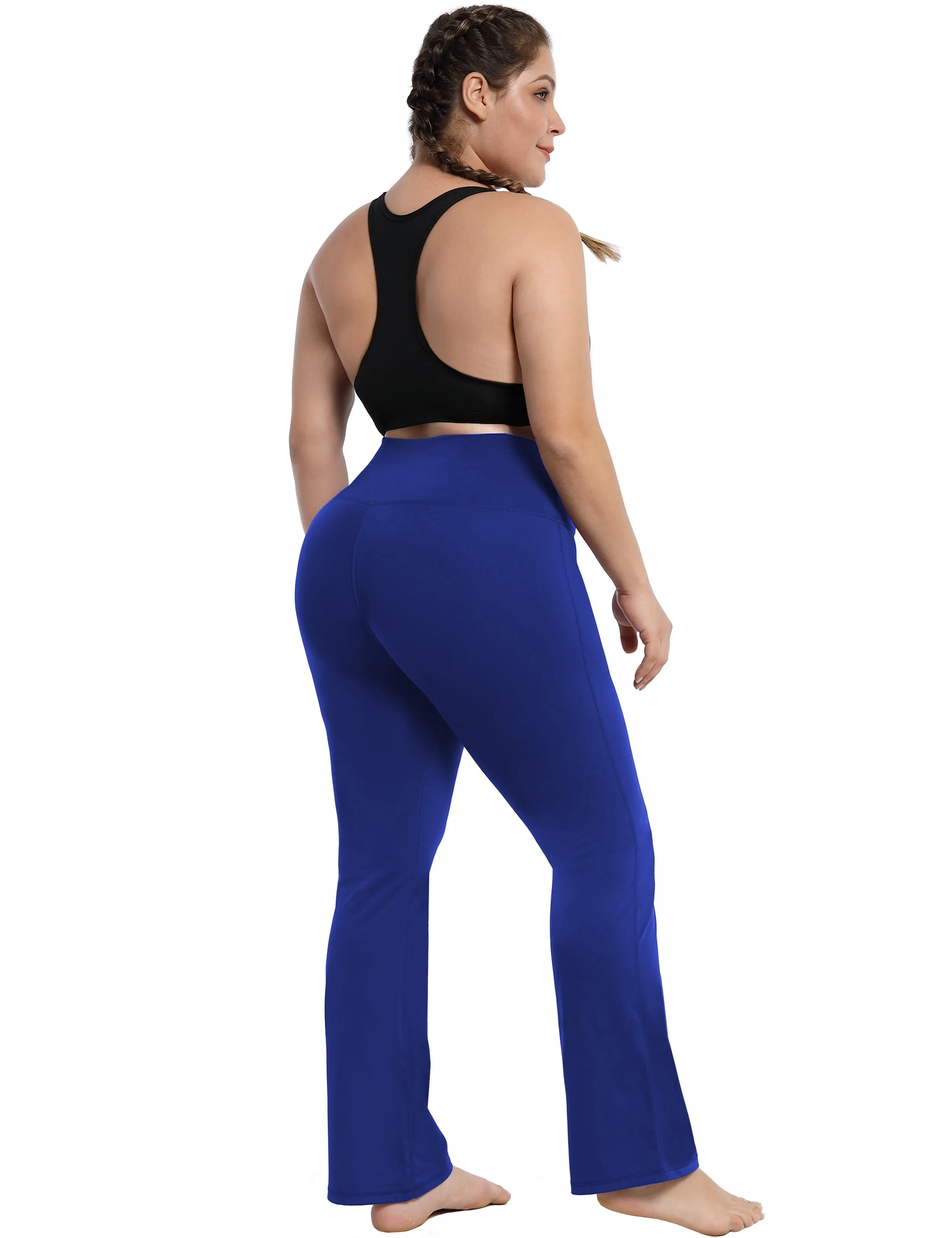 29" 31" 33" 35" 37" High Waist Bootcut Leggings Navy ins_Running