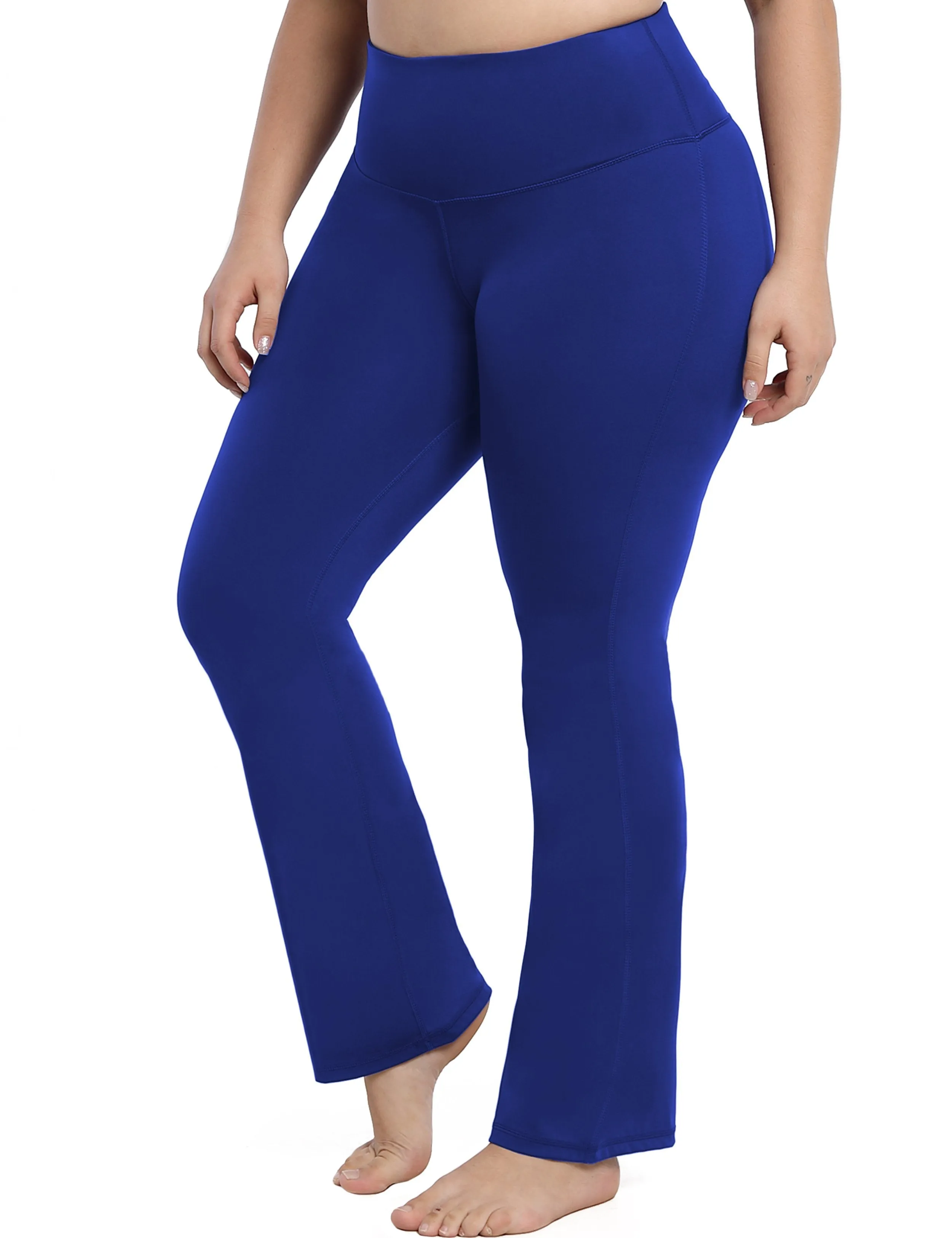 29" 31" 33" 35" 37" High Waist Bootcut Leggings Navy ins_Running