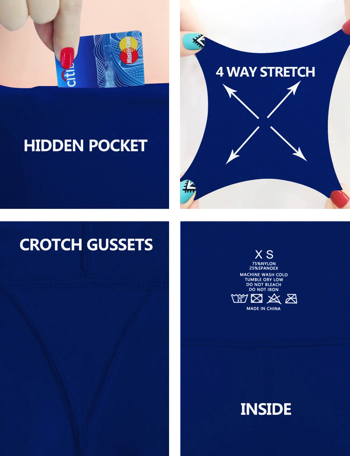 29" 31" 33" 35" 37" High Waist Bootcut Leggings Navy_Running