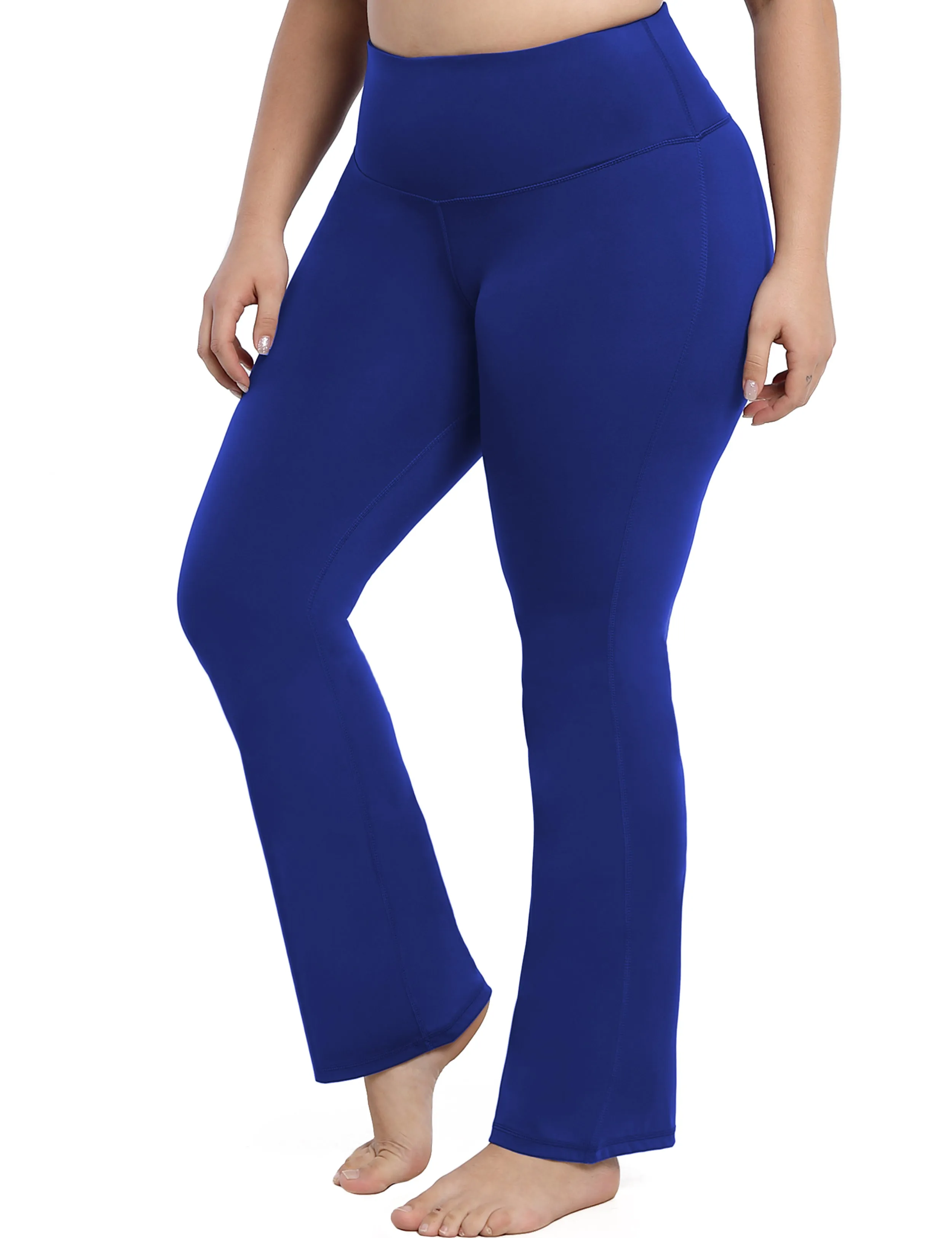 29" 31" 33" 35" 37" High Waist Bootcut Leggings Navy_Running