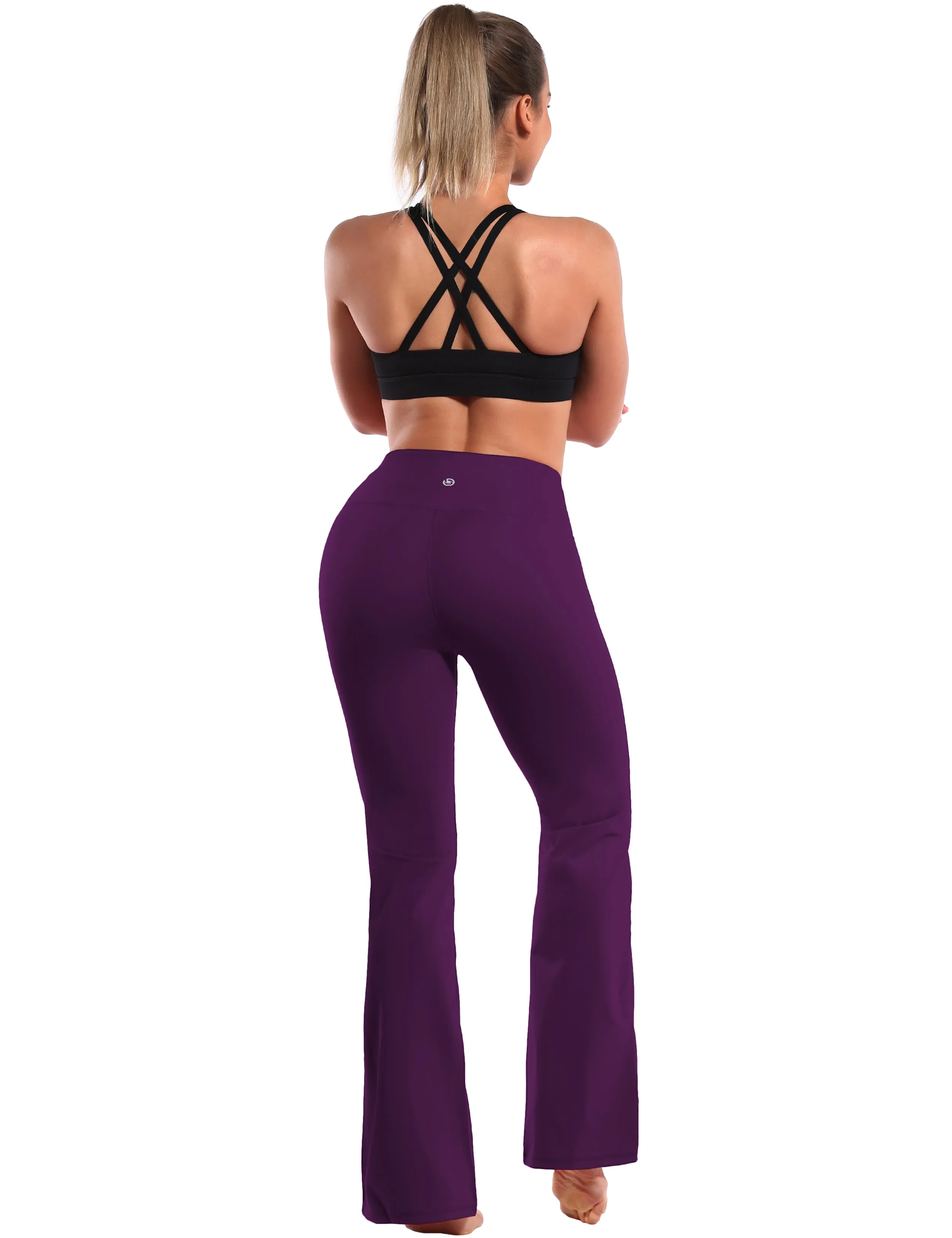 29" 31" 33" 35" 37" High Waist Bootcut Leggings Plum_Running