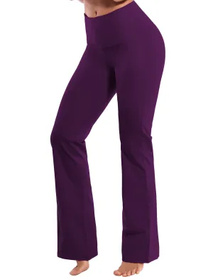 29" 31" 33" 35" 37" High Waist Bootcut Leggings Plum_Running