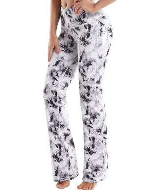 29" 31" 33" 35" 37" High Waist Printed Bootcut Leggings Black Dandelion_Running