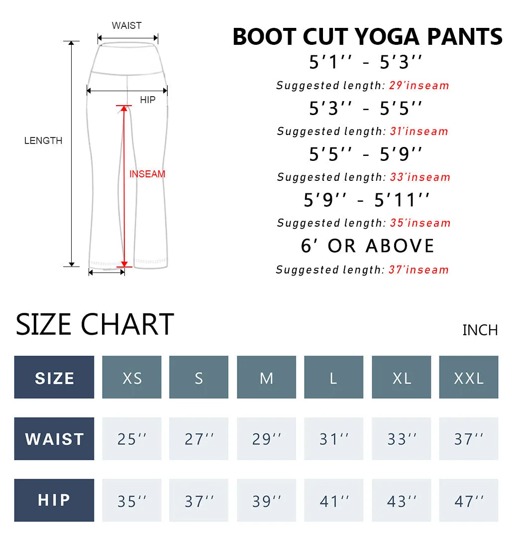29" 31" 33" 35" 37"  Side Pockets Bootcut Leggings darknavy_Running