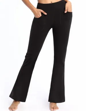 29" 31" 33" 35" Bootcut Leggings with Pockets black_Running
