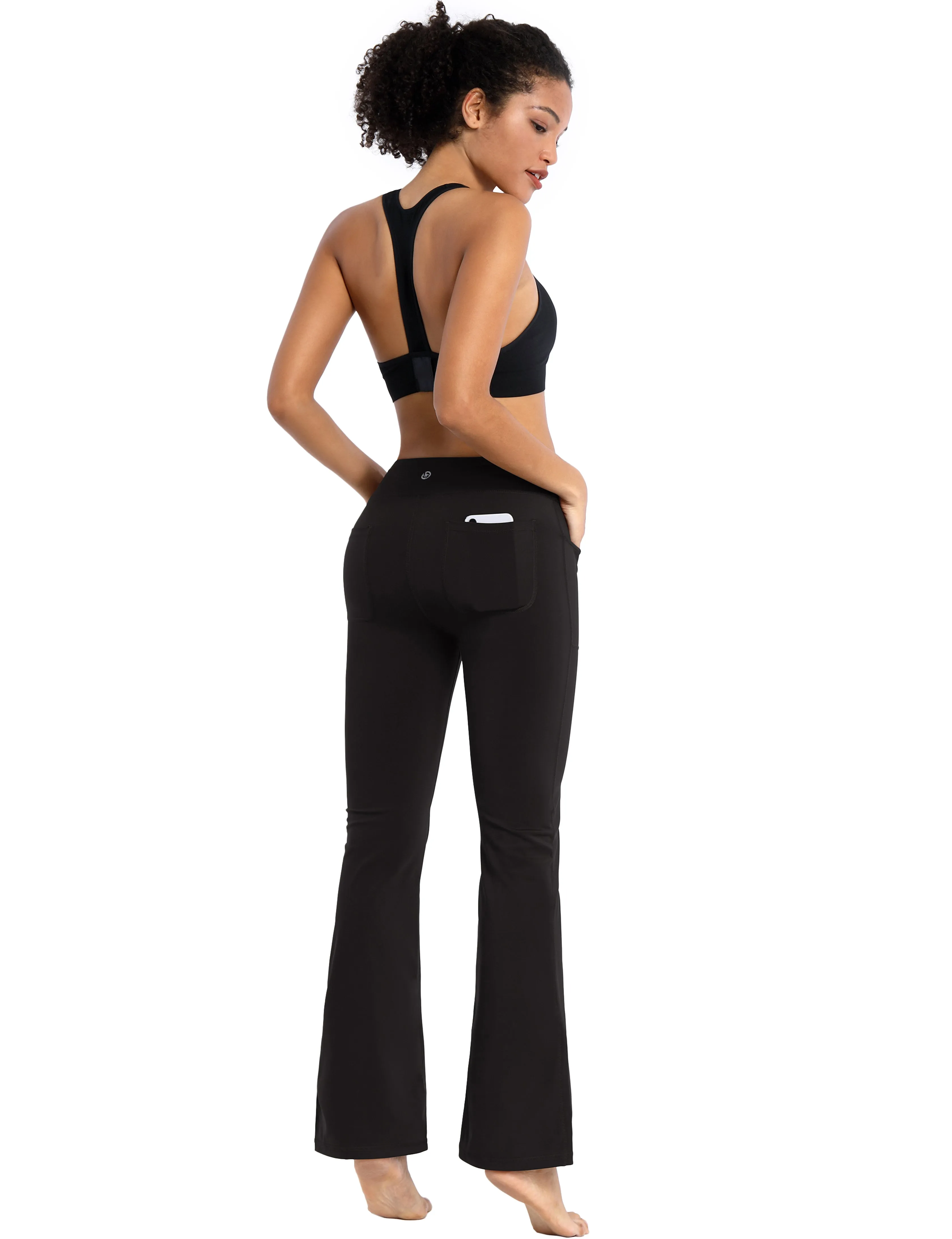 29" 31" 33" 35" Bootcut Leggings with Pockets black_Running