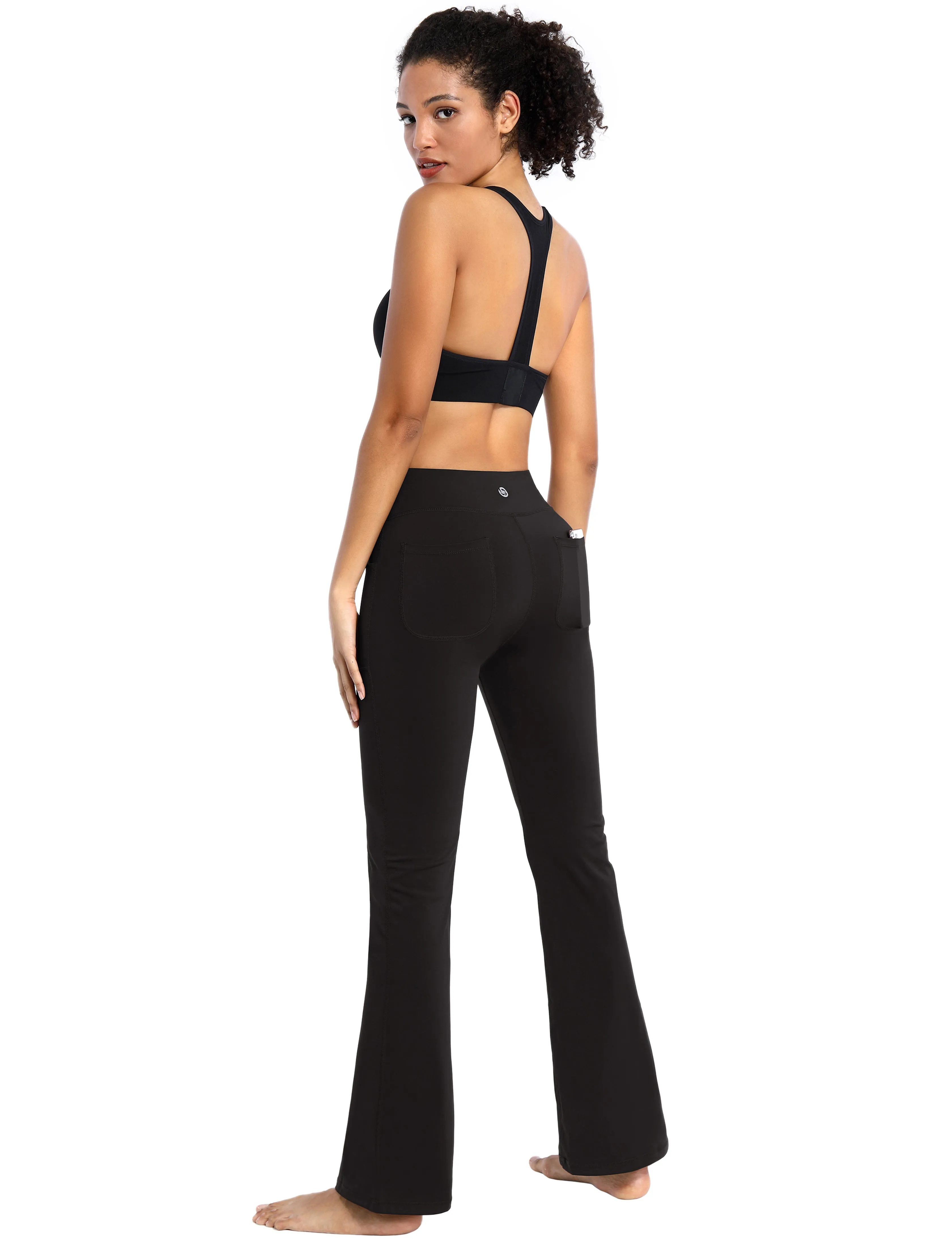 29" 31" 33" 35" Bootcut Leggings with Pockets black_Running