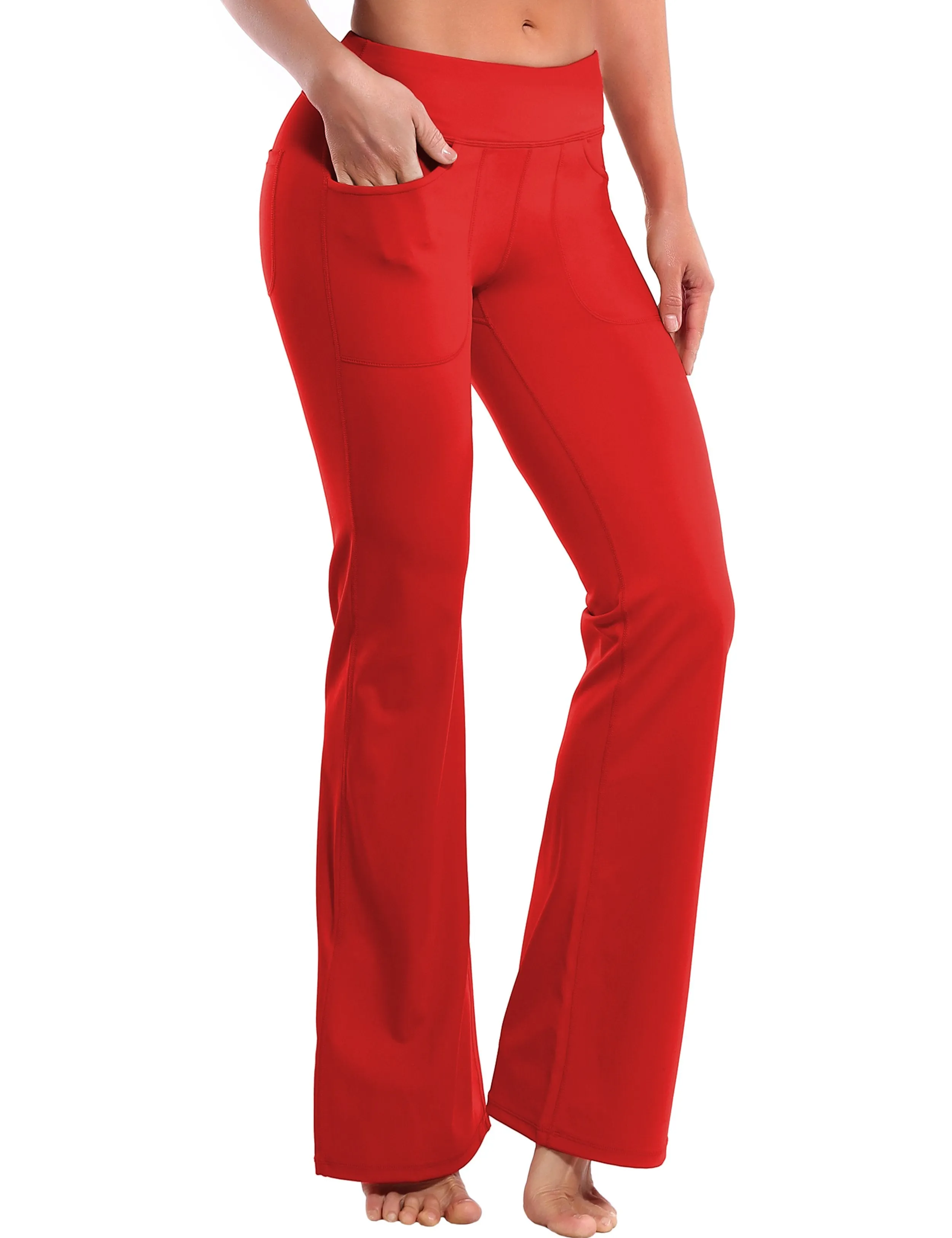 29" 31" 33" 35" Bootcut Leggings with Pockets scarlet ins_Running