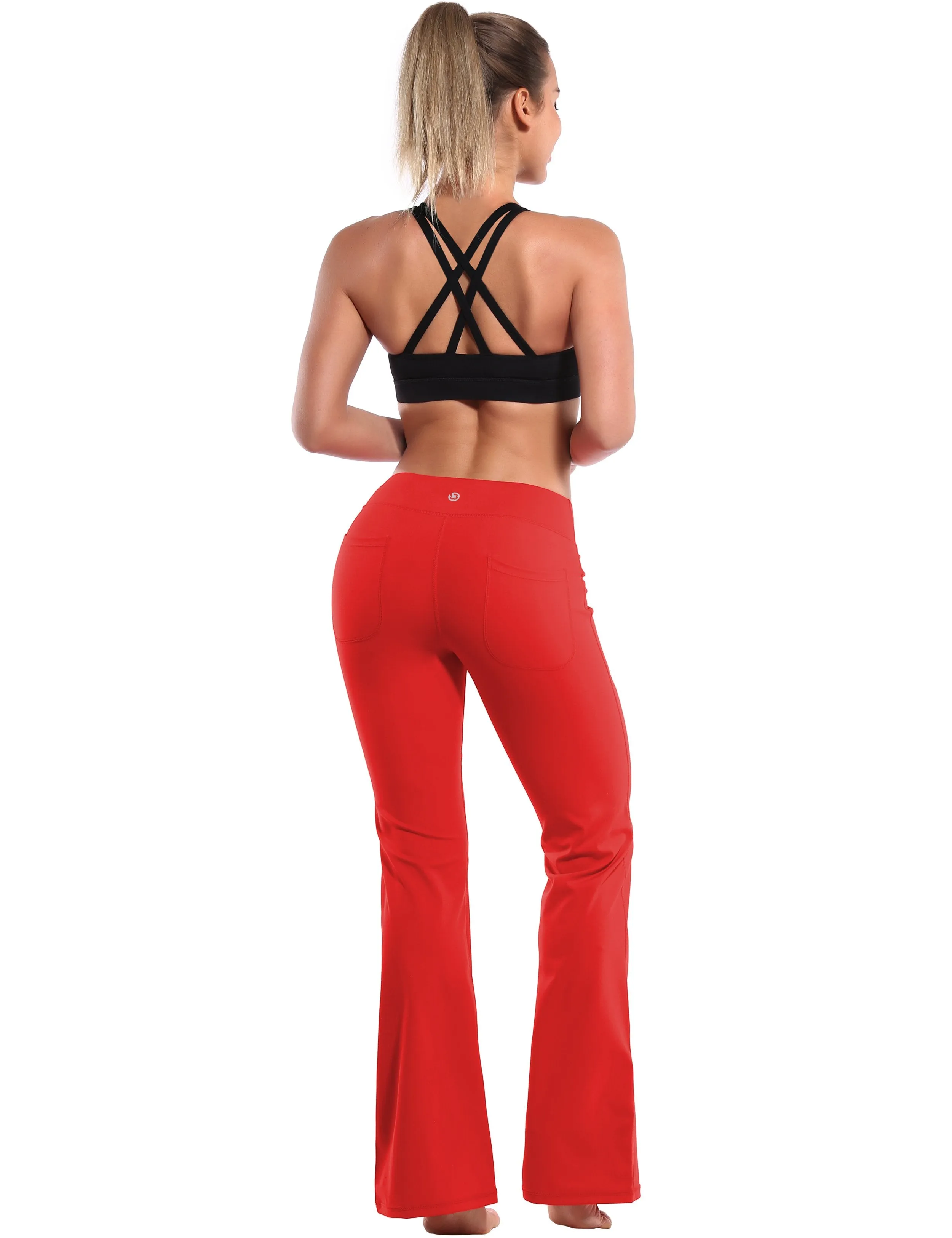 29" 31" 33" 35" Bootcut Leggings with Pockets scarlet ins_Running
