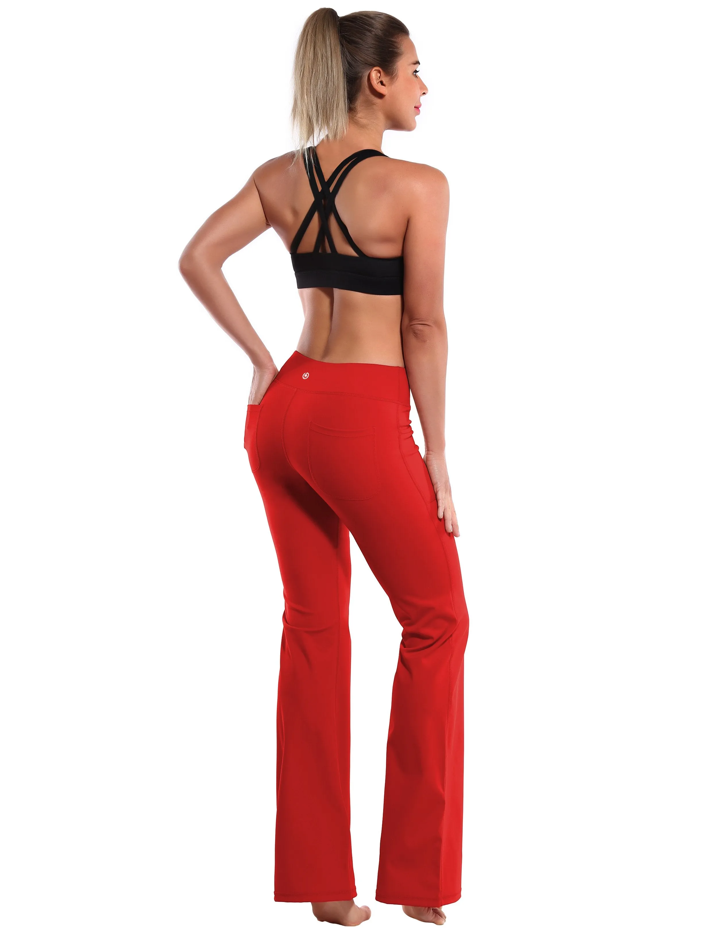29" 31" 33" 35" Bootcut Leggings with Pockets scarlet ins_Running