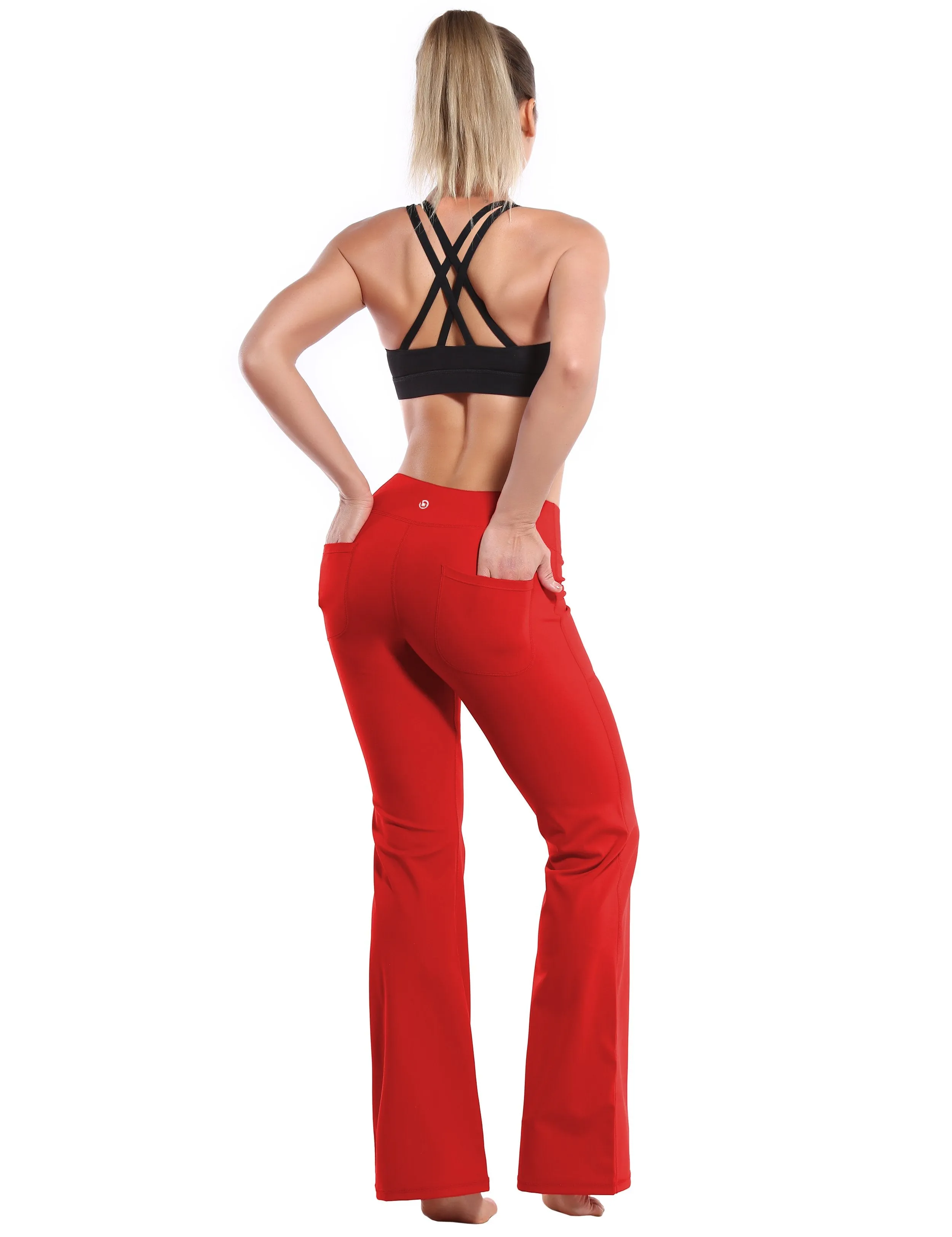 29" 31" 33" 35" Bootcut Leggings with Pockets scarlet ins_Running