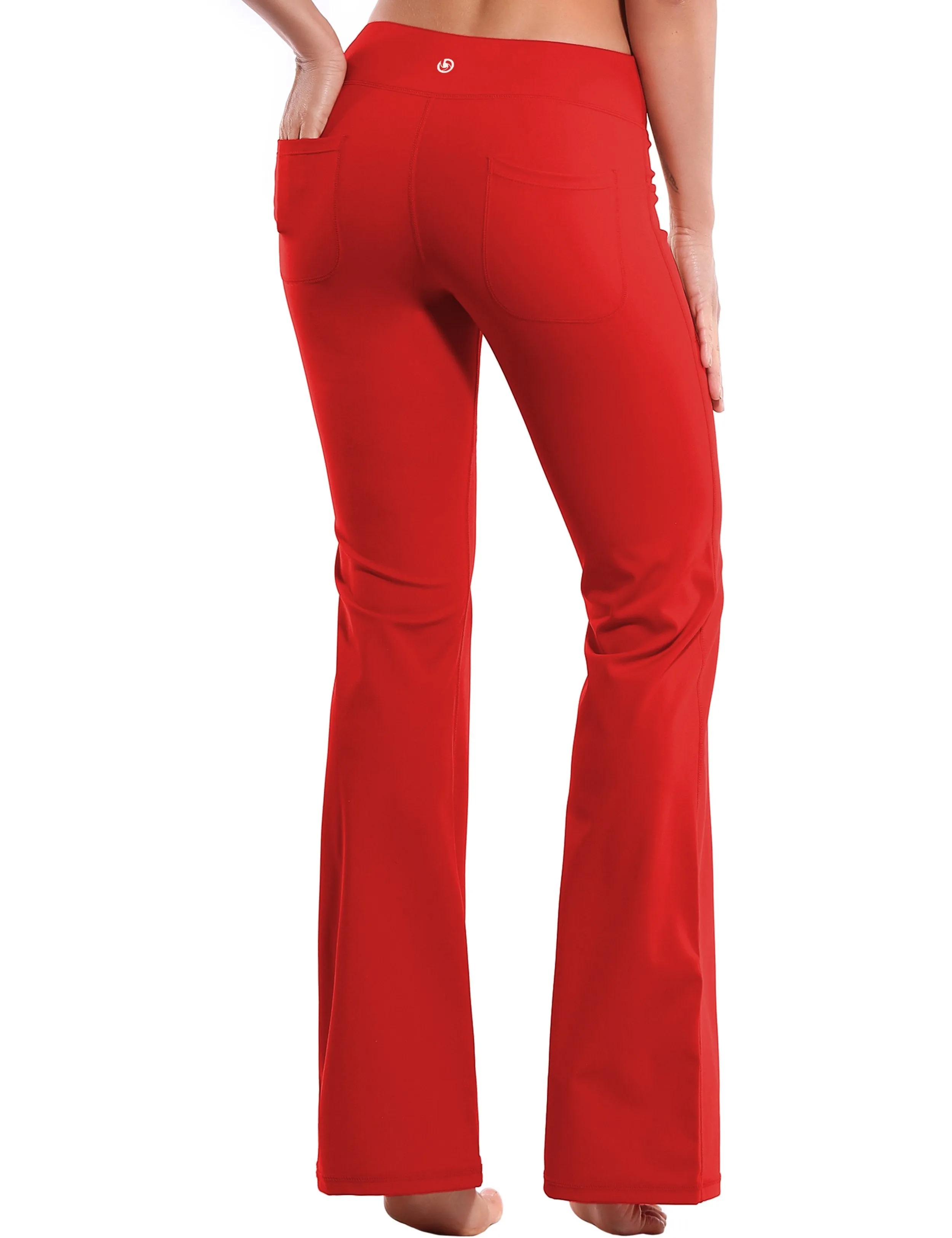 29" 31" 33" 35" Bootcut Leggings with Pockets scarlet ins_Running