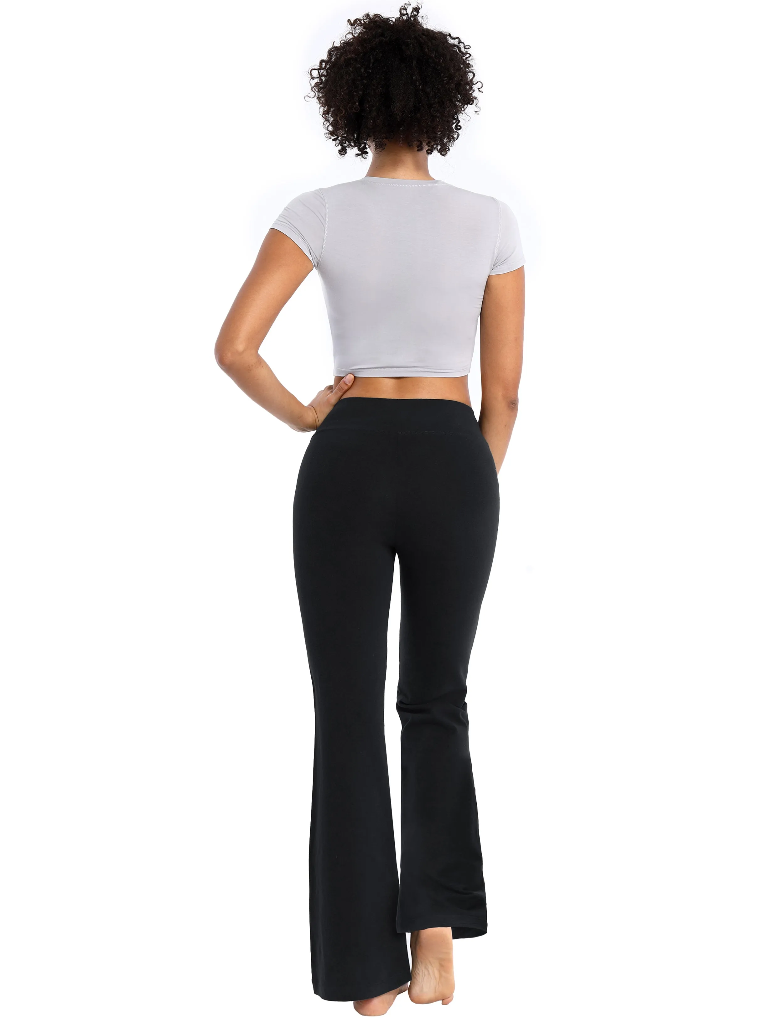 29" 31" 33" 35" Cotton Bootcut Leggings black_Running