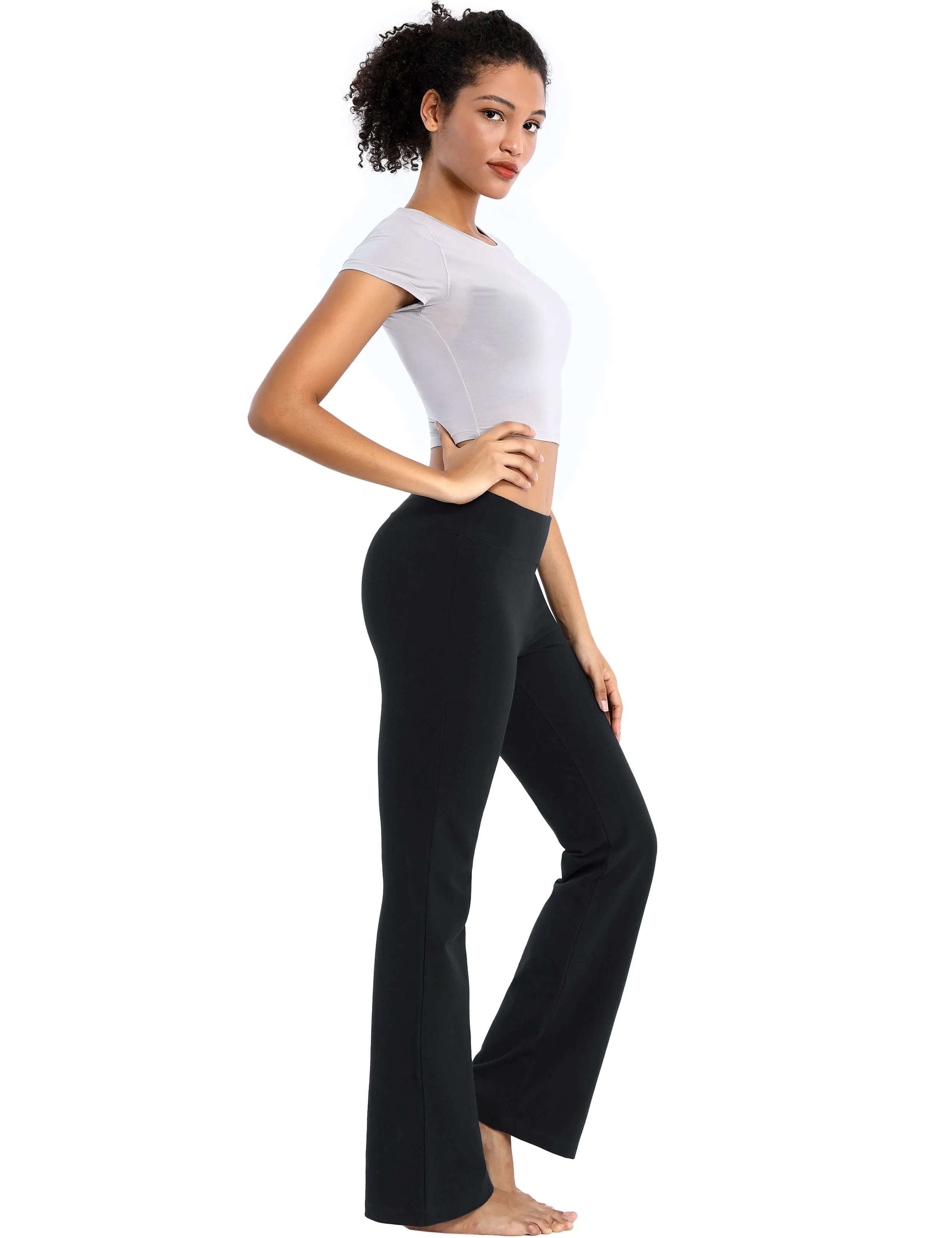29" 31" 33" 35" Cotton Bootcut Leggings black_Running