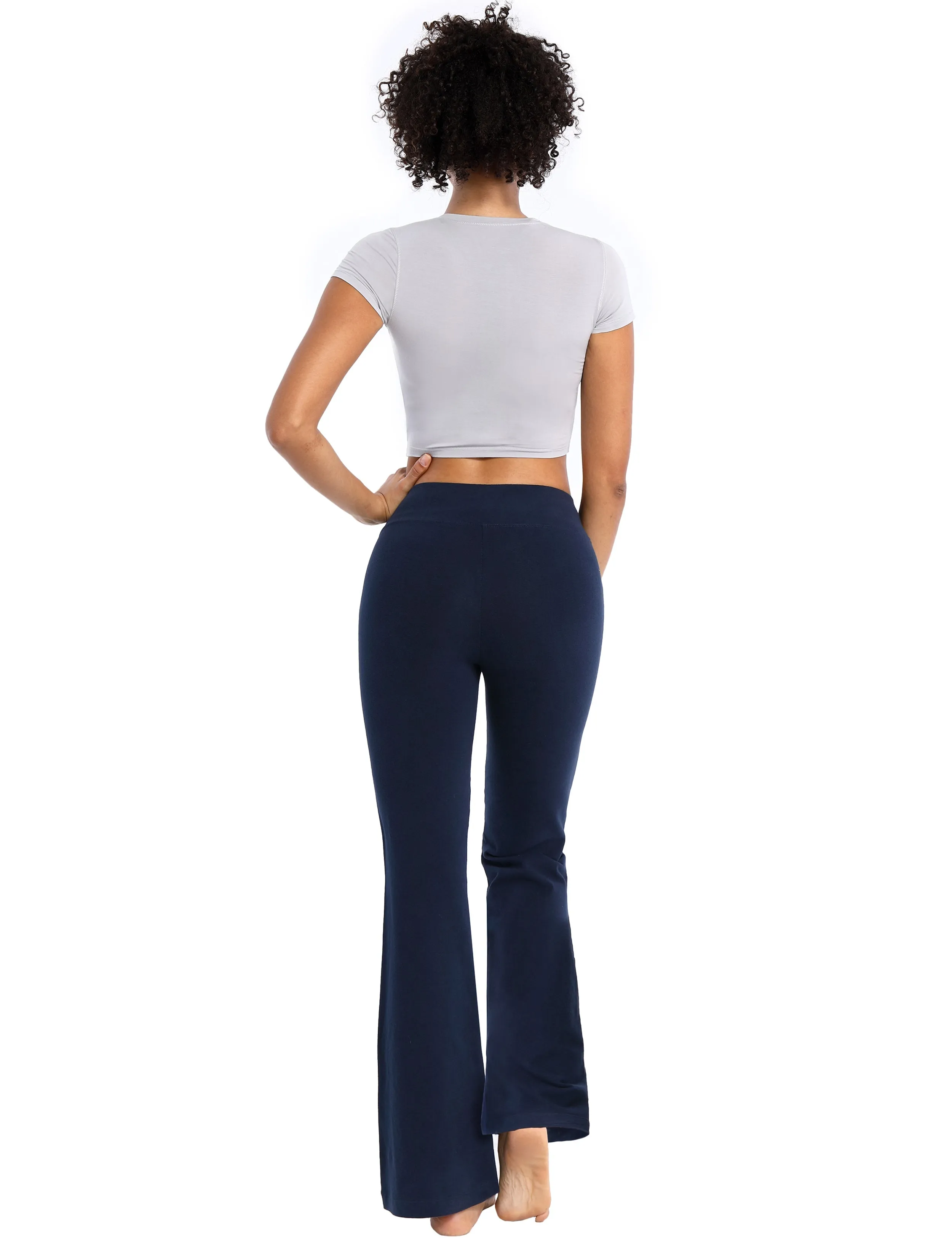 29" 31" 33" 35" Cotton Bootcut Leggings darknavy ins_Running